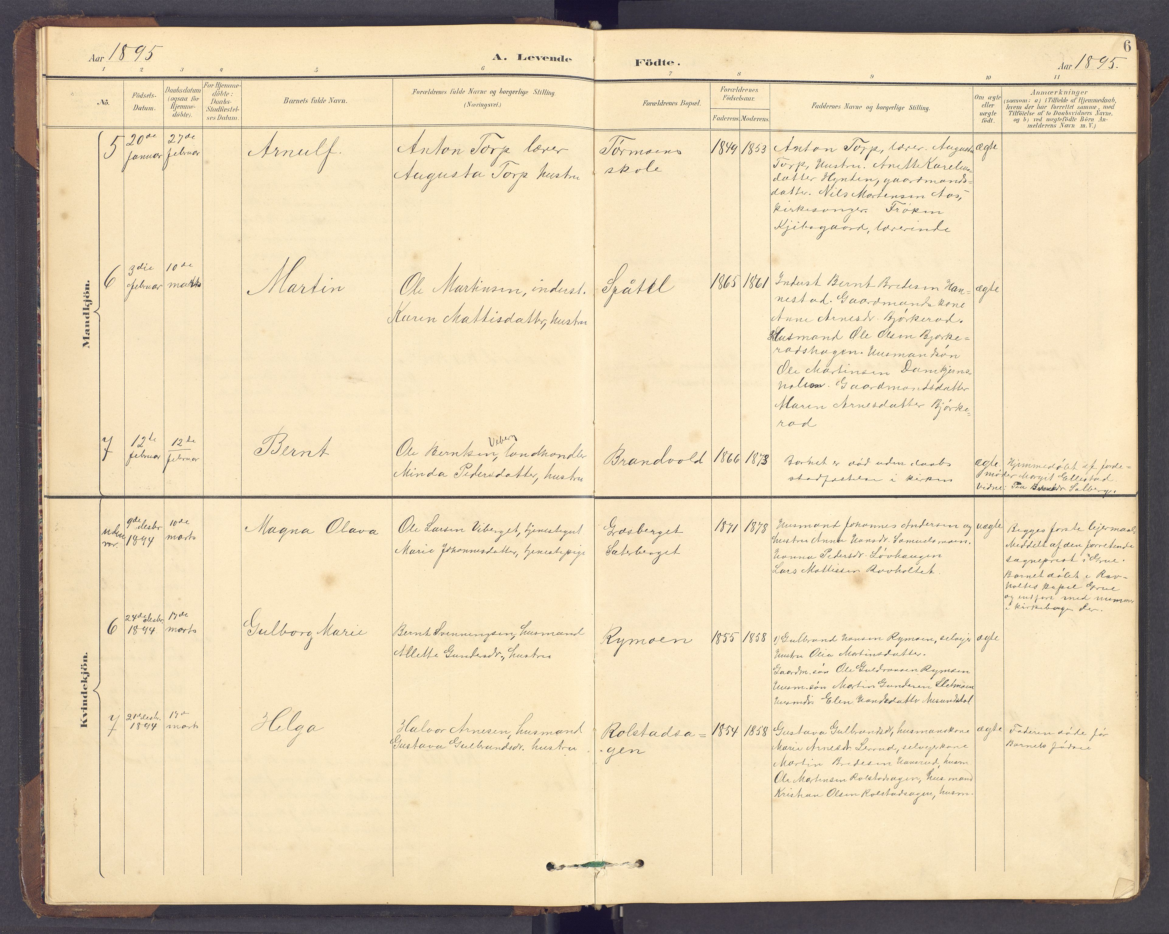 Brandval prestekontor, AV/SAH-PREST-034/H/Ha/Hab/L0002: Parish register (copy) no. 2, 1895-1904, p. 6