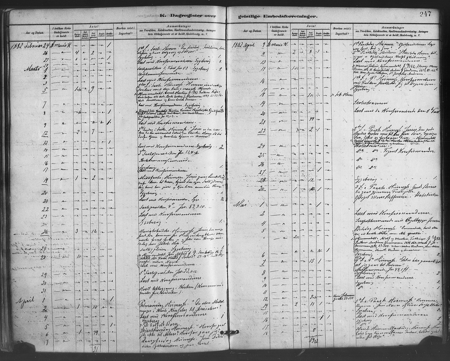 Mariakirken Sokneprestembete, SAB/A-76901/H/Haa/L0007: Parish register (official) no. A 7, 1878-1893, p. 247