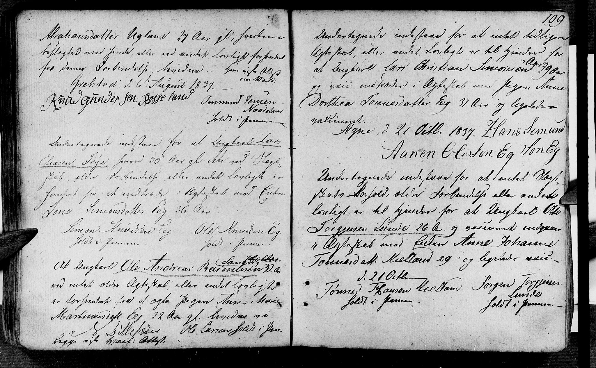Søgne sokneprestkontor, SAK/1111-0037/F/Fa/Fab/L0007: Parish register (official) no. A 7, 1791-1851, p. 109