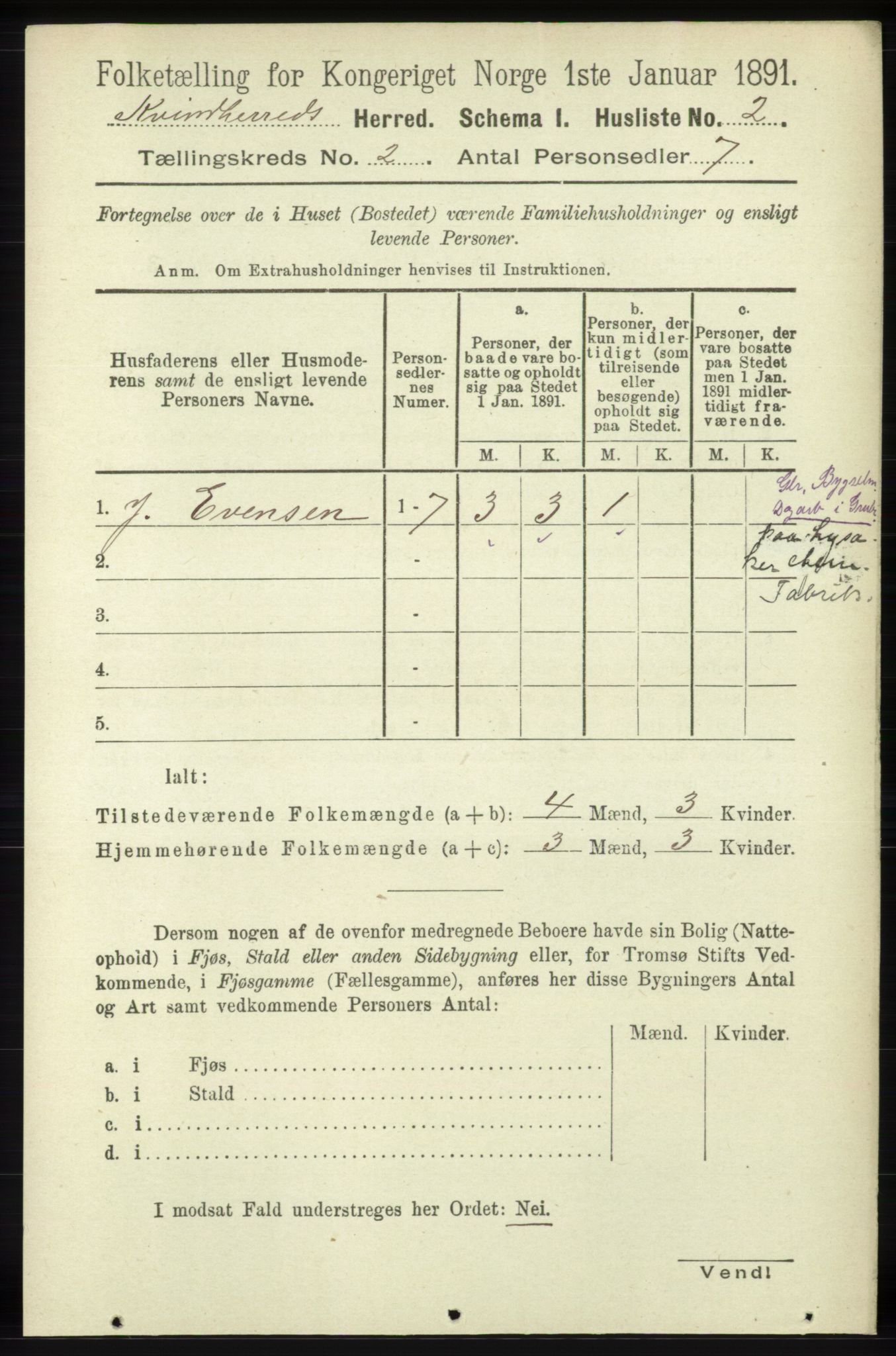 RA, 1891 census for 1224 Kvinnherad, 1891, p. 594