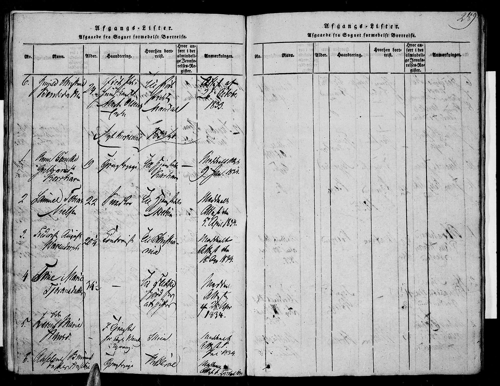 Farsund sokneprestkontor, SAK/1111-0009/F/Fa/L0002: Parish register (official) no. A 2, 1815-1836, p. 289