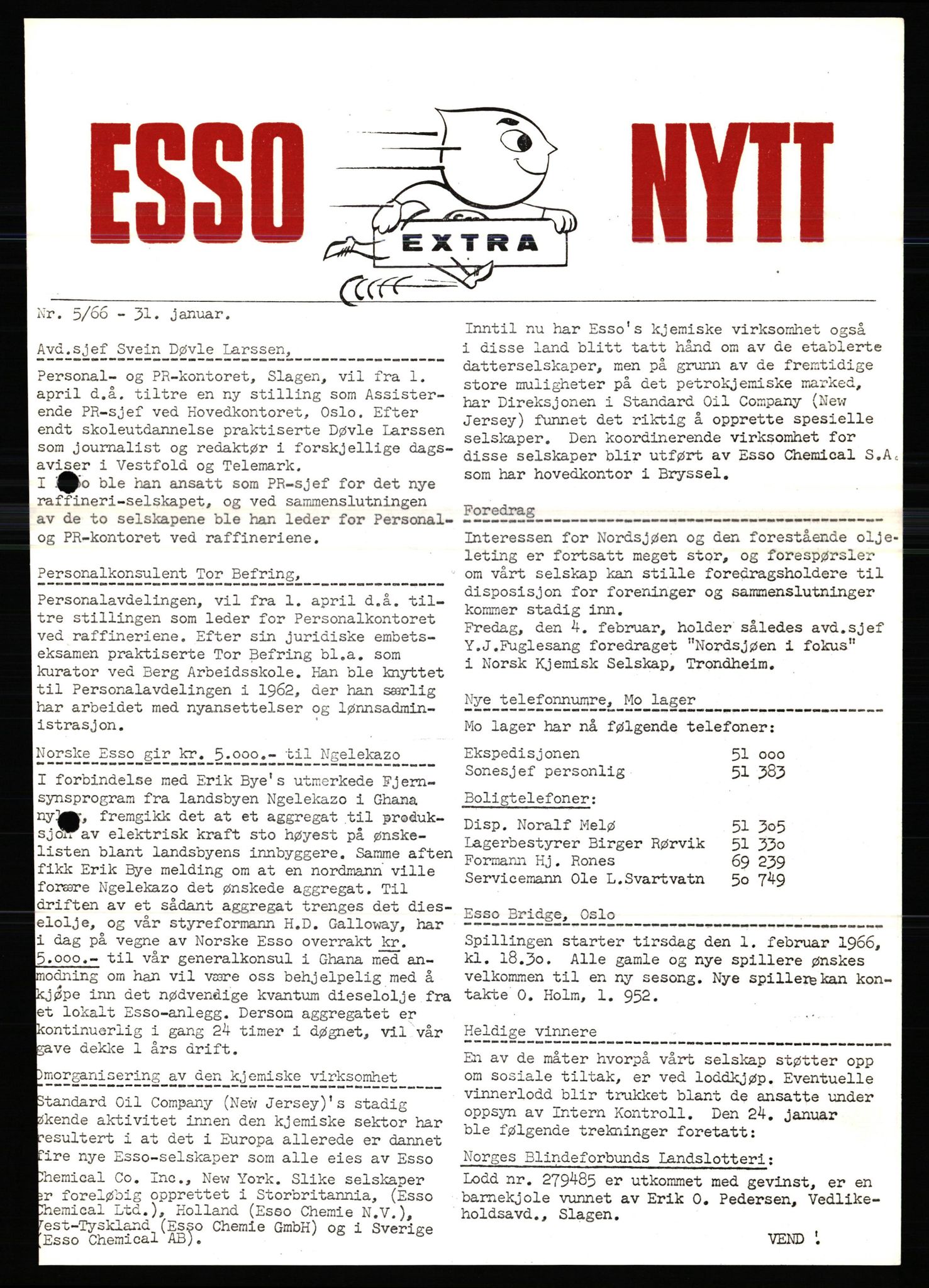 Pa 0982 - Esso Norge A/S, AV/SAST-A-100448/X/Xd/L0004: Esso Extra Nytt, 1963-1976
