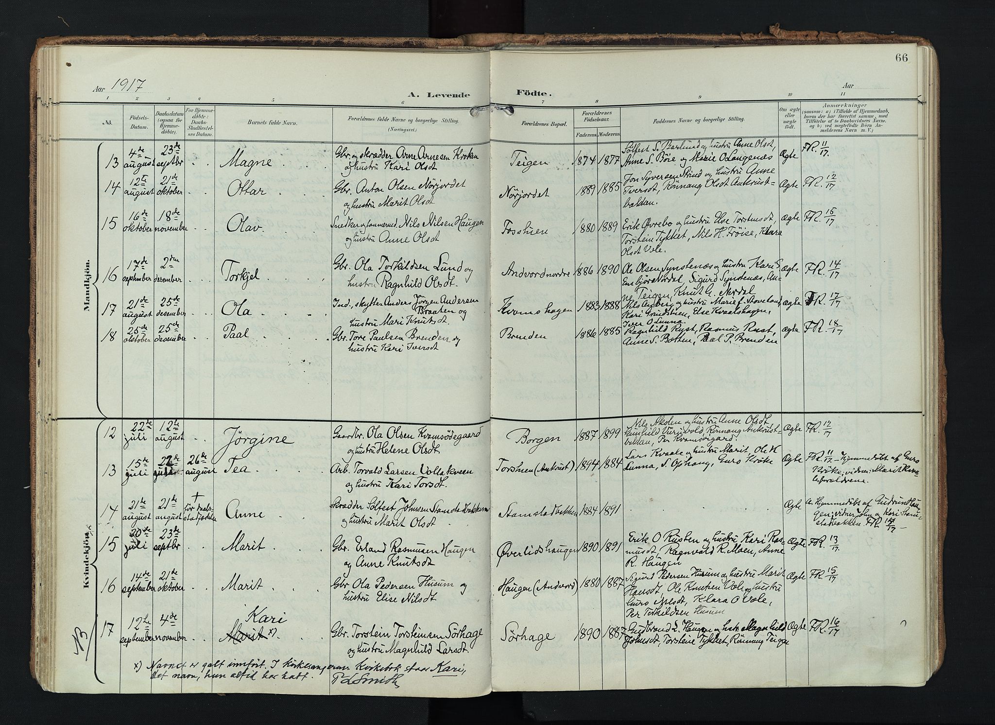 Lom prestekontor, AV/SAH-PREST-070/K/L0010: Parish register (official) no. 10, 1899-1926, p. 66