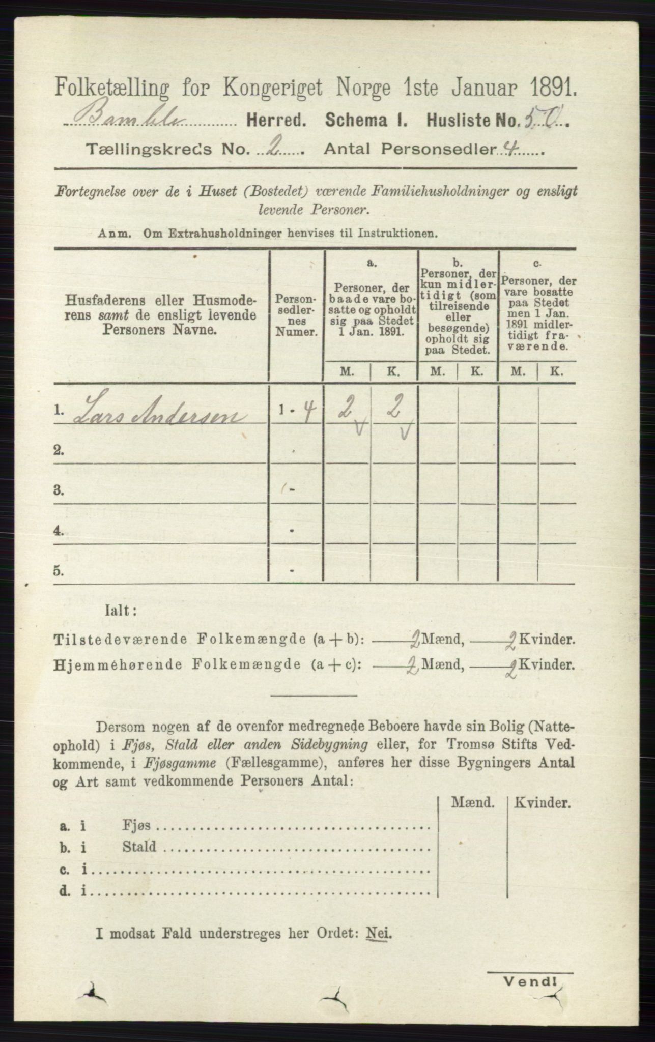 RA, 1891 census for 0814 Bamble, 1891, p. 991