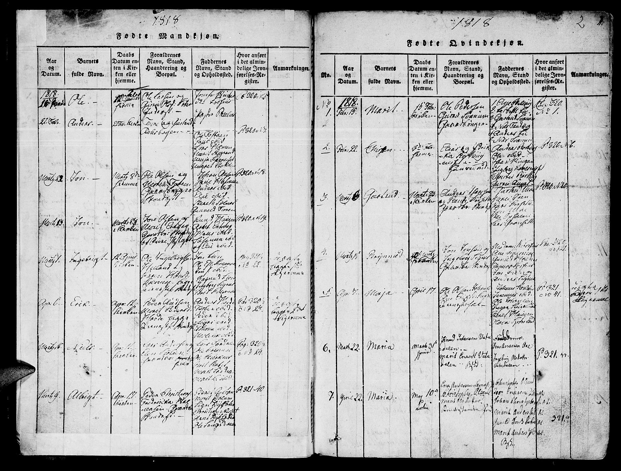Ministerialprotokoller, klokkerbøker og fødselsregistre - Sør-Trøndelag, SAT/A-1456/630/L0491: Parish register (official) no. 630A04, 1818-1830, p. 2