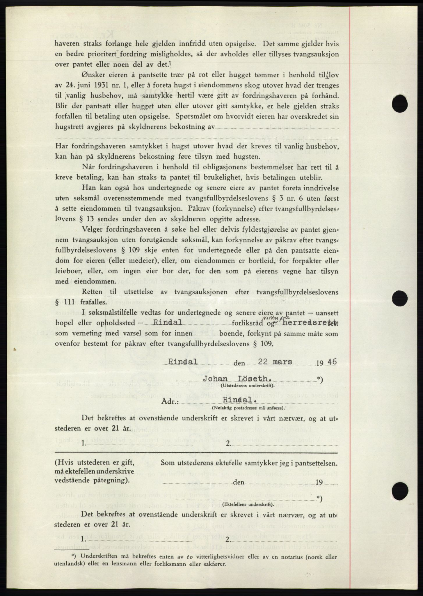 Nordmøre sorenskriveri, AV/SAT-A-4132/1/2/2Ca: Mortgage book no. B94, 1946-1946, Diary no: : 1658/1946