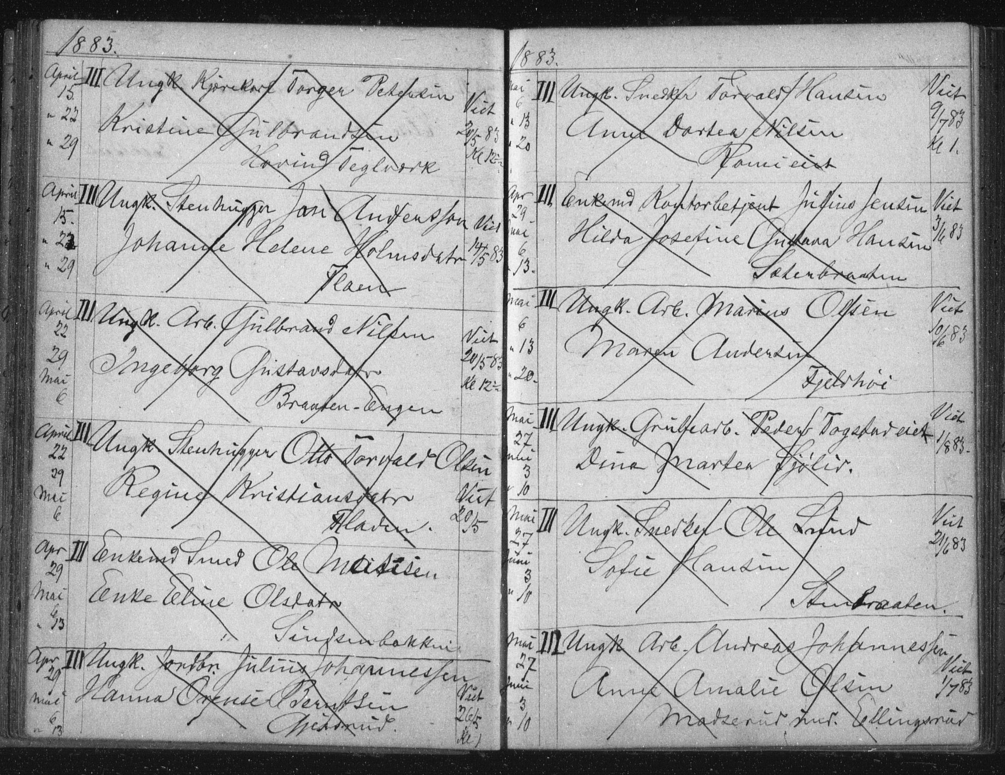 Østre Aker prestekontor Kirkebøker, AV/SAO-A-10840/H/Ha/L0005: Banns register no. I 5, 1879-1899