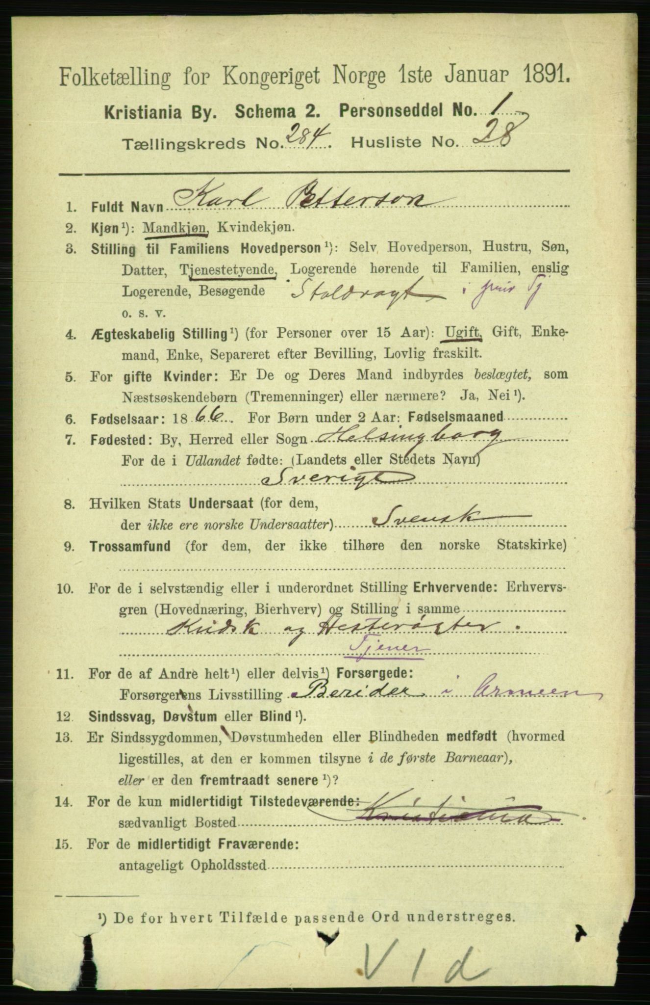 RA, 1891 census for 0301 Kristiania, 1891, p. 174147