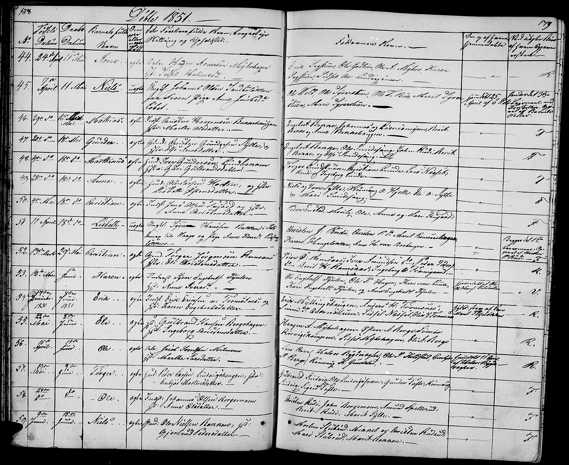 Ringebu prestekontor, AV/SAH-PREST-082/H/Ha/Hab/L0002: Parish register (copy) no. 2, 1839-1853, p. 178-179