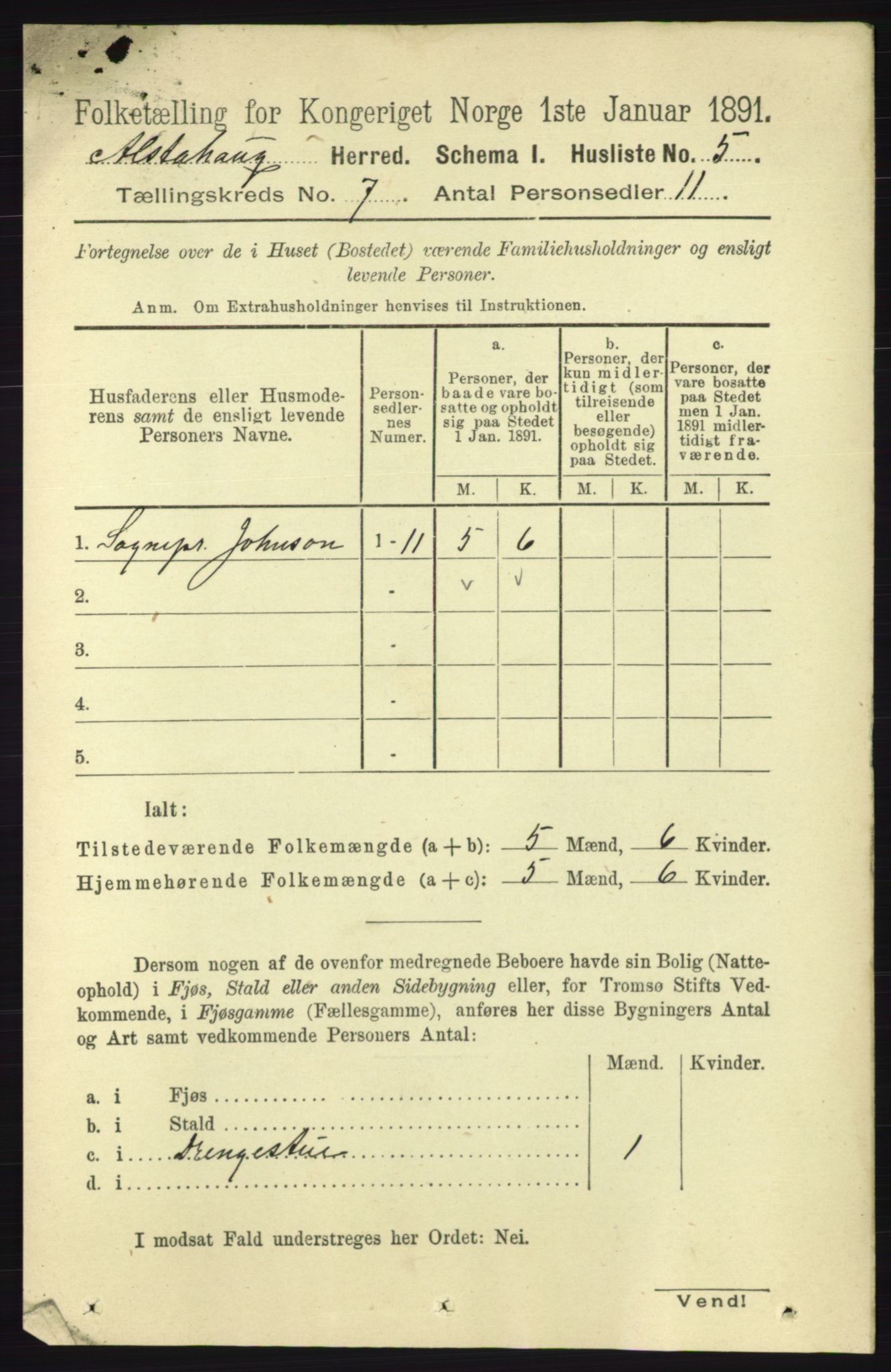 RA, 1891 census for 1820 Alstahaug, 1891, p. 2410