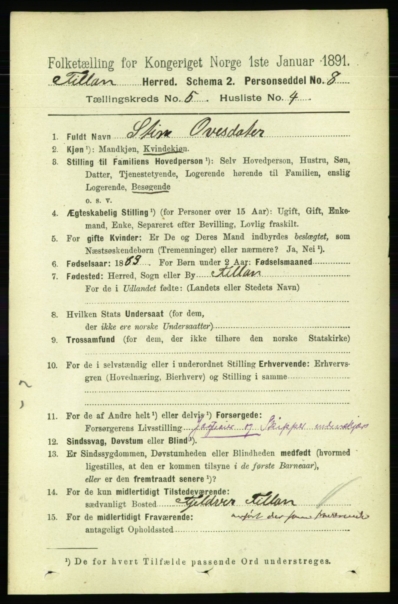 RA, 1891 census for 1616 Fillan, 1891, p. 1019