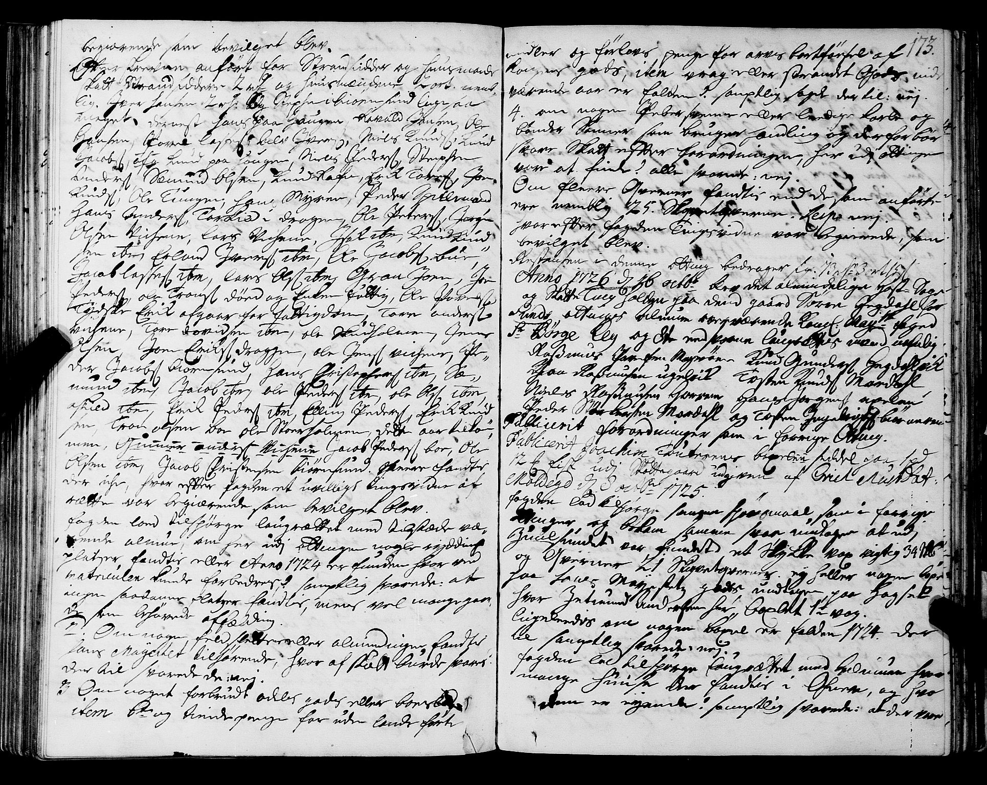 Romsdal sorenskriveri, SAT/A-4149/1/1/1A/L0009: Tingbok, 1722-1728, p. 172b-173a