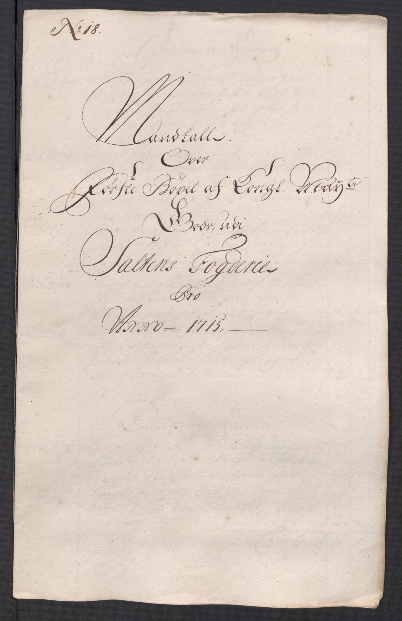 Rentekammeret inntil 1814, Reviderte regnskaper, Fogderegnskap, AV/RA-EA-4092/R66/L4585: Fogderegnskap Salten, 1715, p. 224