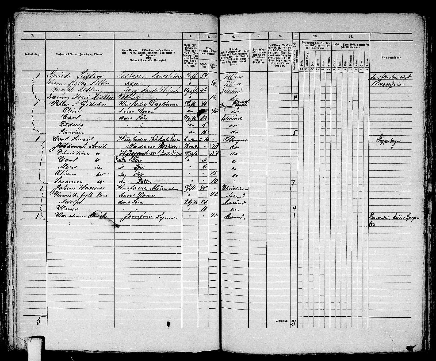 RA, 1865 census for Ålesund, 1865, p. 282