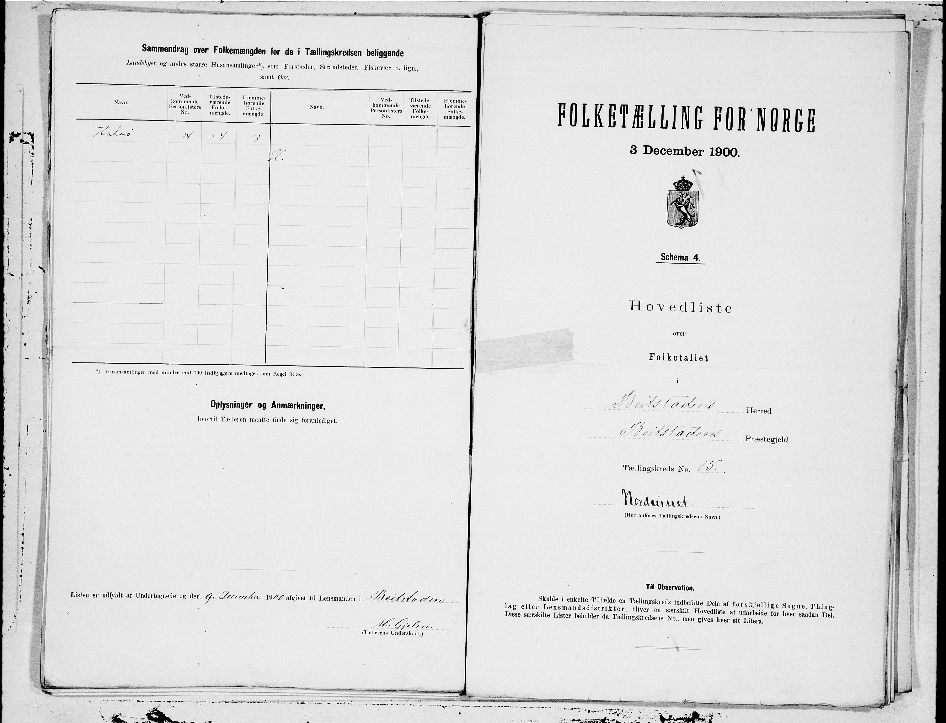 SAT, 1900 census for Beitstad, 1900, p. 30