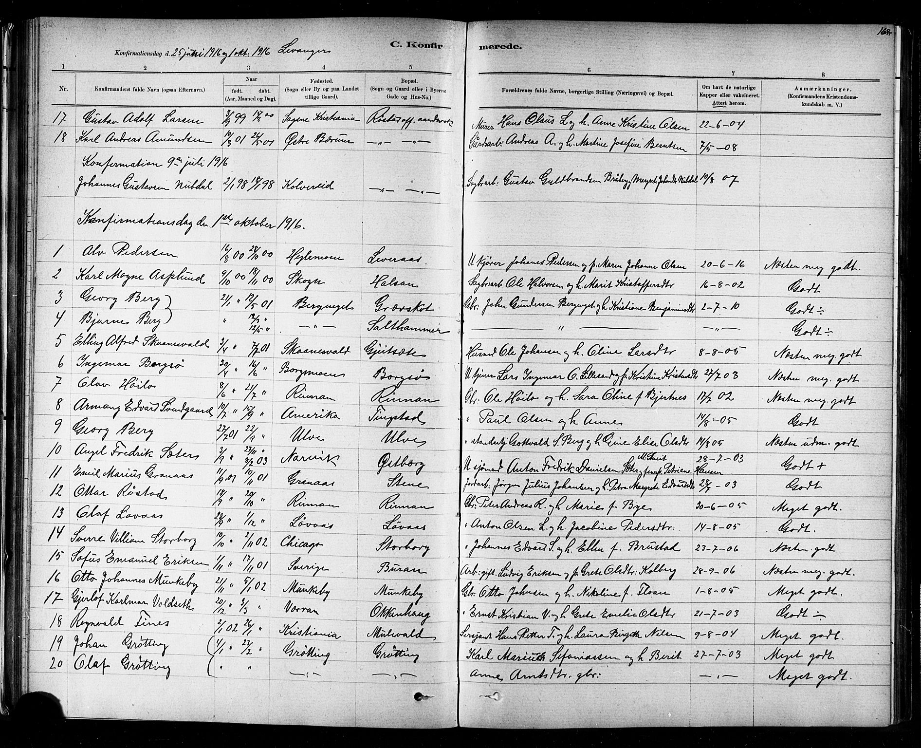 Ministerialprotokoller, klokkerbøker og fødselsregistre - Nord-Trøndelag, SAT/A-1458/721/L0208: Parish register (copy) no. 721C01, 1880-1917, p. 168