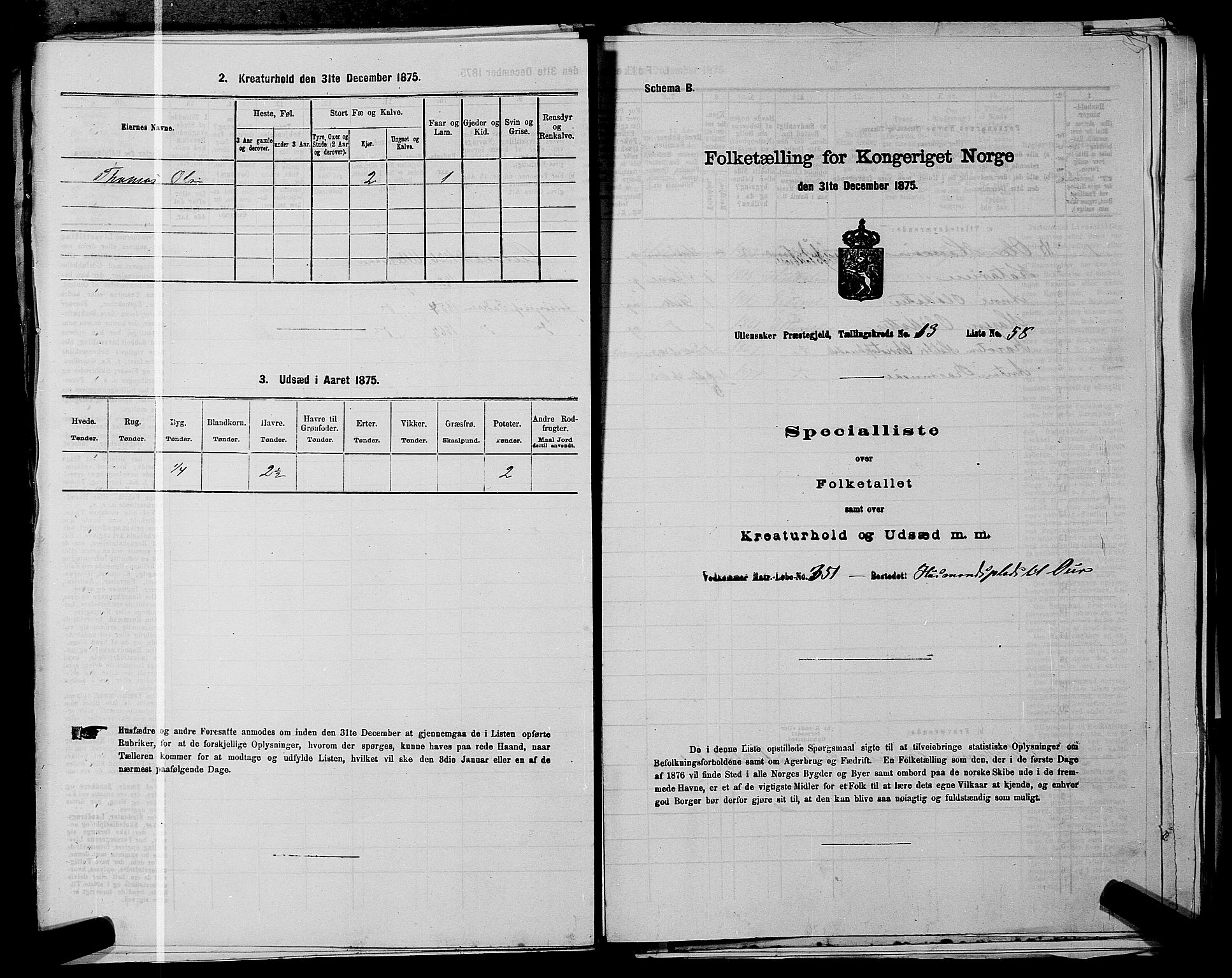 RA, 1875 census for 0235P Ullensaker, 1875, p. 1978