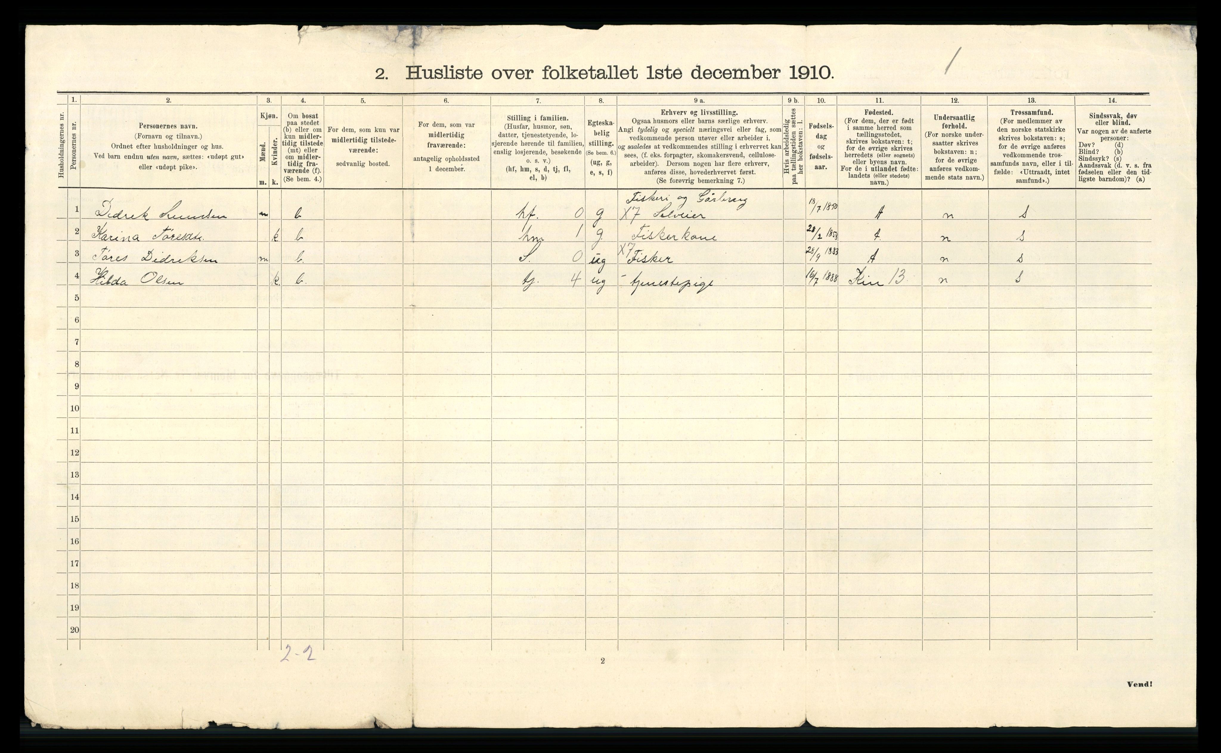 RA, 1910 census for Åkra, 1910, p. 31