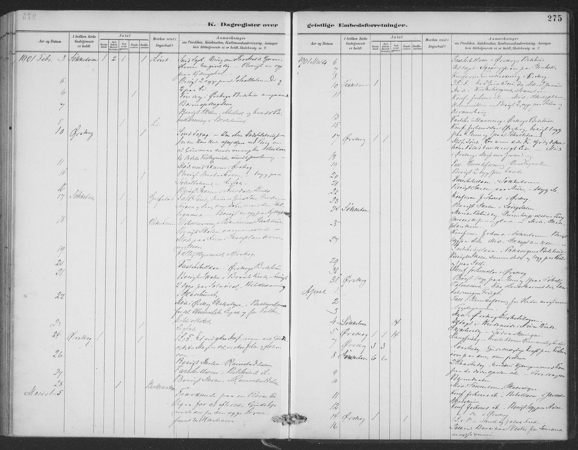 Ministerialprotokoller, klokkerbøker og fødselsregistre - Møre og Romsdal, AV/SAT-A-1454/522/L0316: Parish register (official) no. 522A11, 1890-1911, p. 275