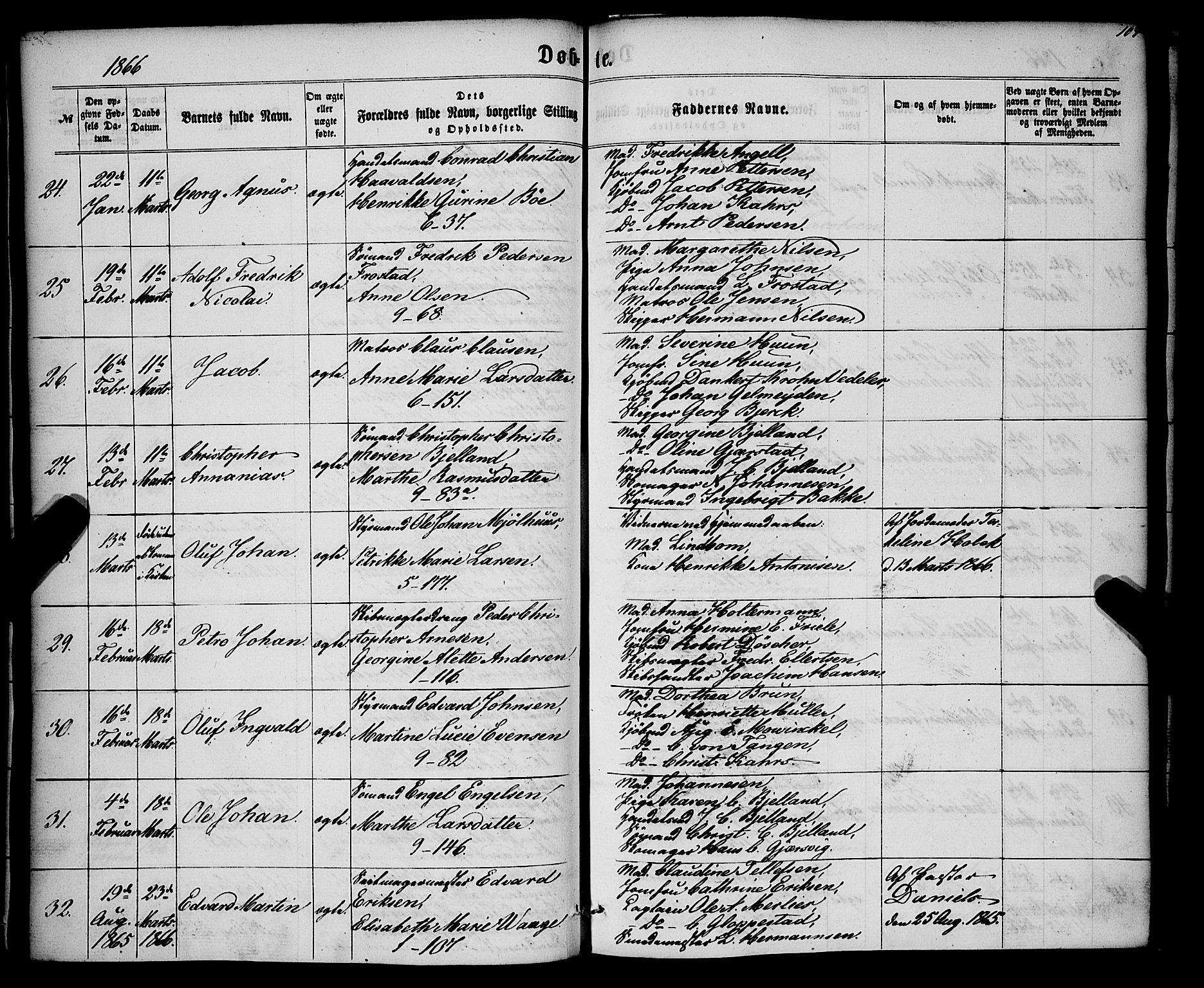 Nykirken Sokneprestembete, AV/SAB-A-77101/H/Haa/L0015: Parish register (official) no. B 2, 1858-1869, p. 104