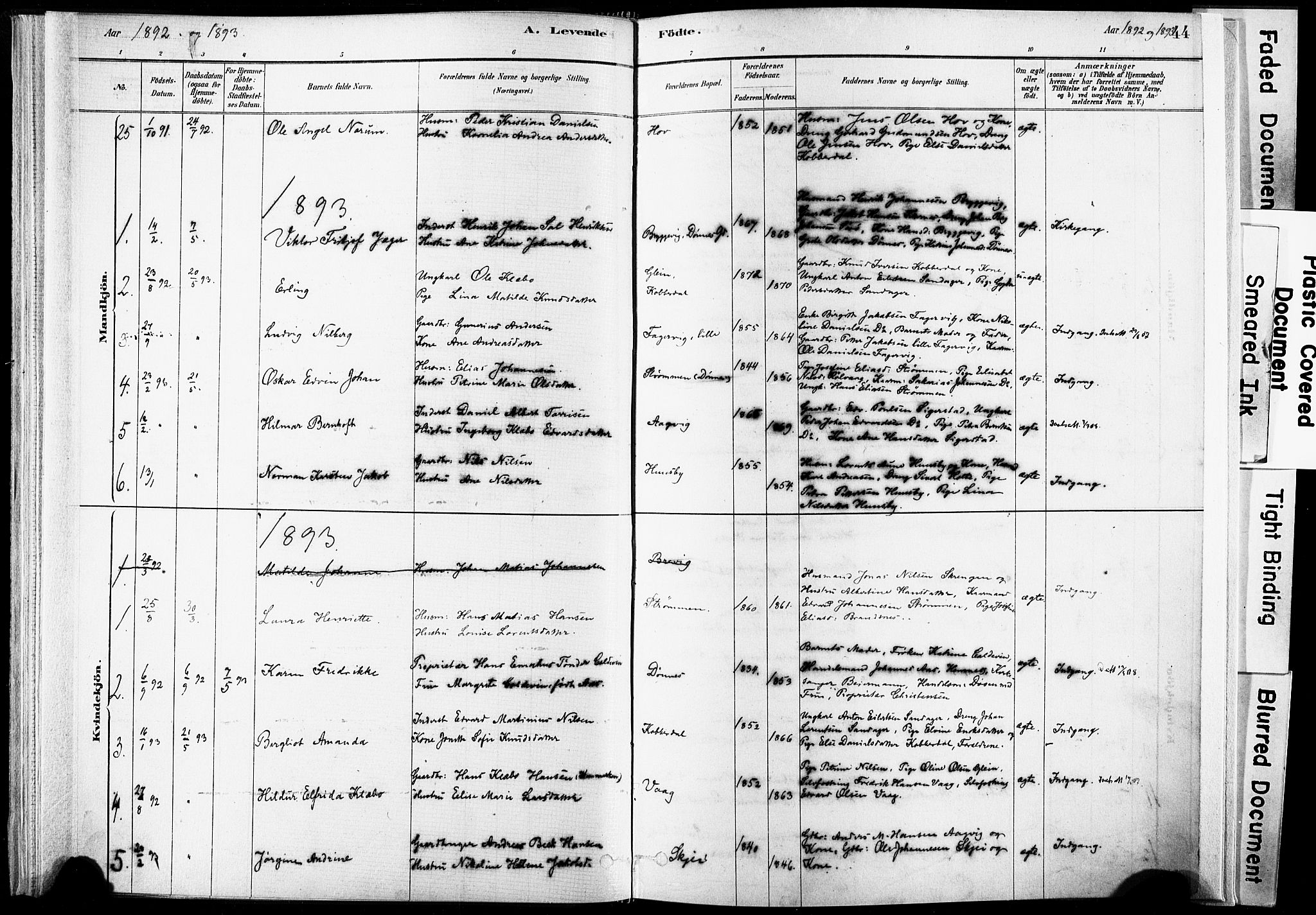 Ministerialprotokoller, klokkerbøker og fødselsregistre - Nordland, SAT/A-1459/835/L0525: Parish register (official) no. 835A03I, 1881-1910, p. 44