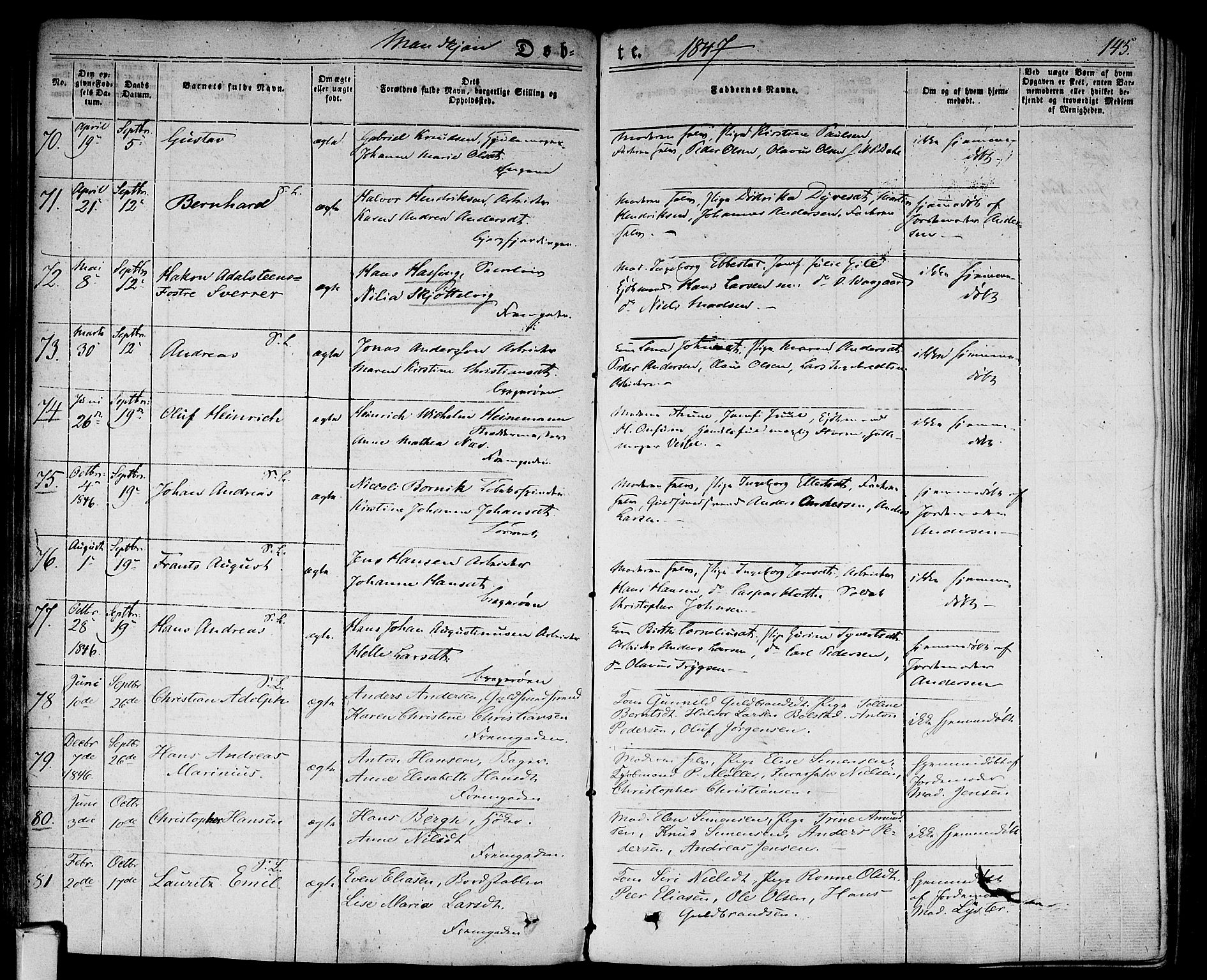 Bragernes kirkebøker, AV/SAKO-A-6/F/Fb/L0001: Parish register (official) no. II 1, 1830-1847, p. 145