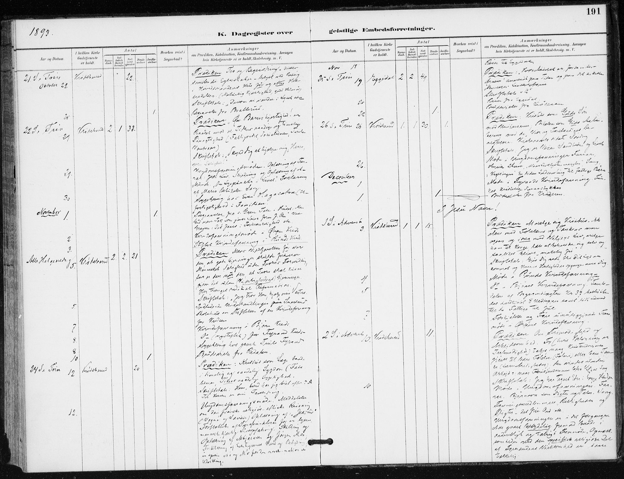 Krødsherad kirkebøker, AV/SAKO-A-19/F/Fa/L0006: Parish register (official) no. 6, 1889-1899, p. 191