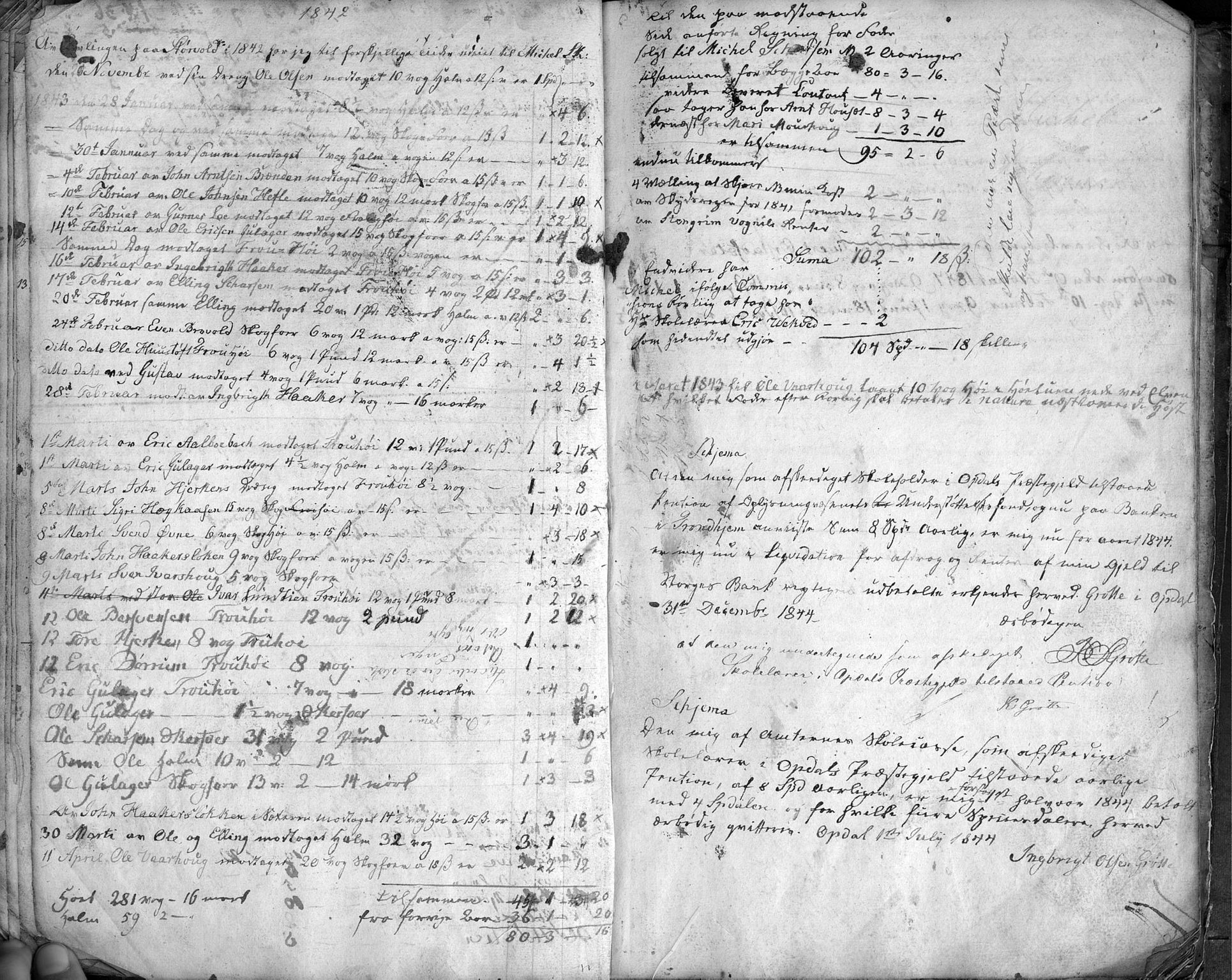 Lærer Ingebrigt O. Grøtte (Oppdal), TIKA/PA-1071/H/L0002: Dagbok , 1811-1870