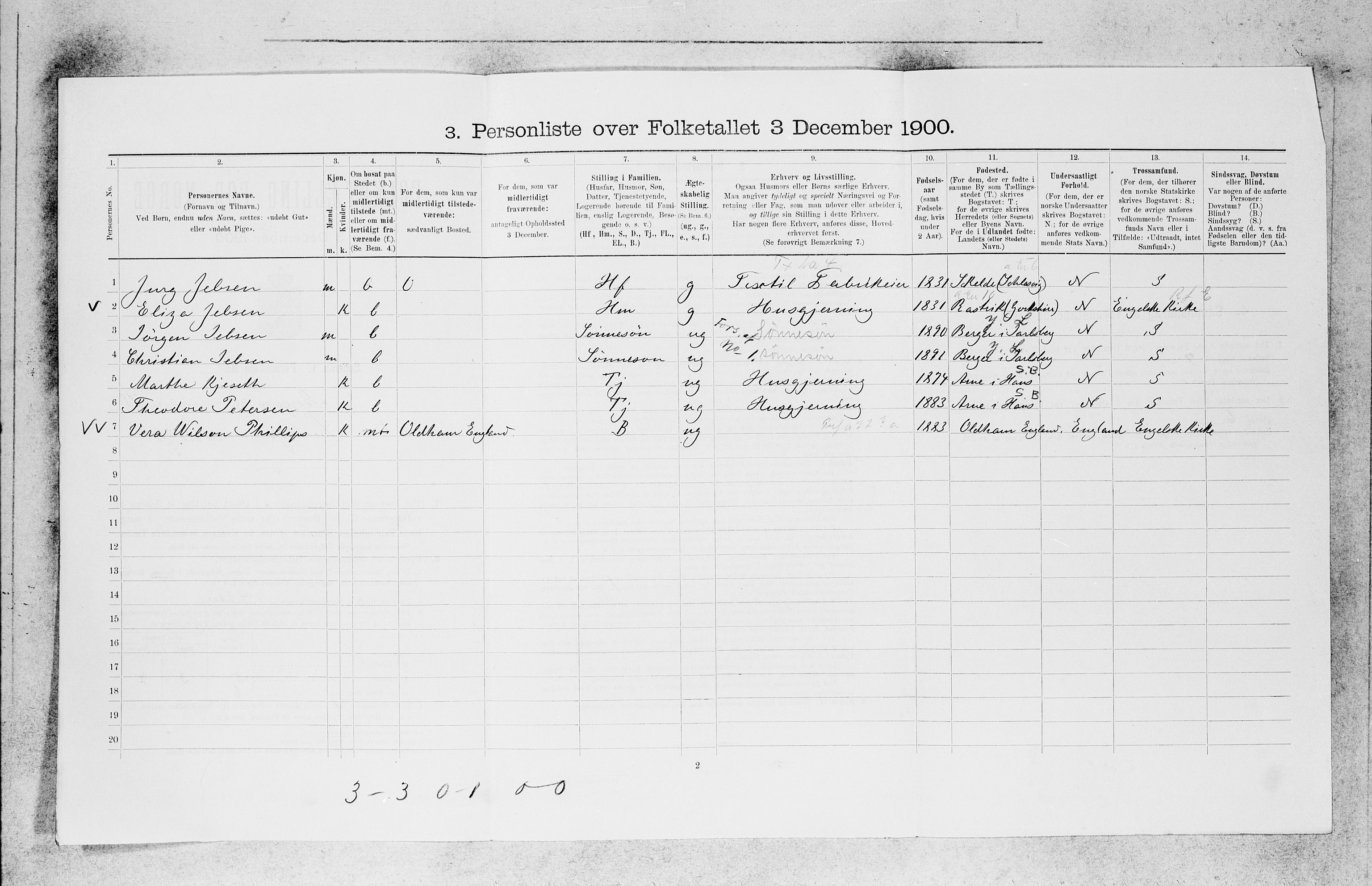 SAB, 1900 census for Bergen, 1900, p. 16179