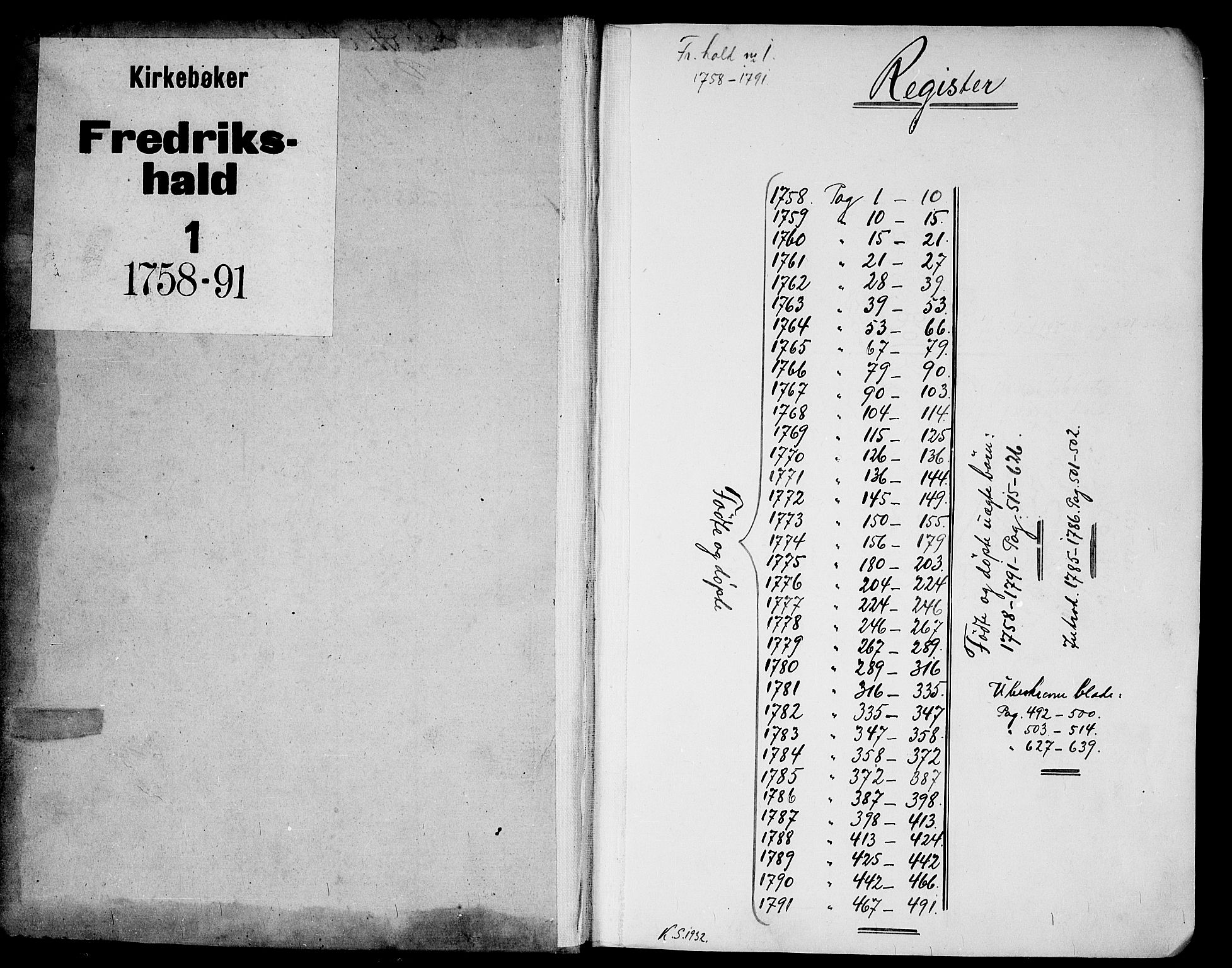 Halden prestekontor Kirkebøker, SAO/A-10909/F/Fa/L0001: Parish register (official) no. I 1, 1758-1791