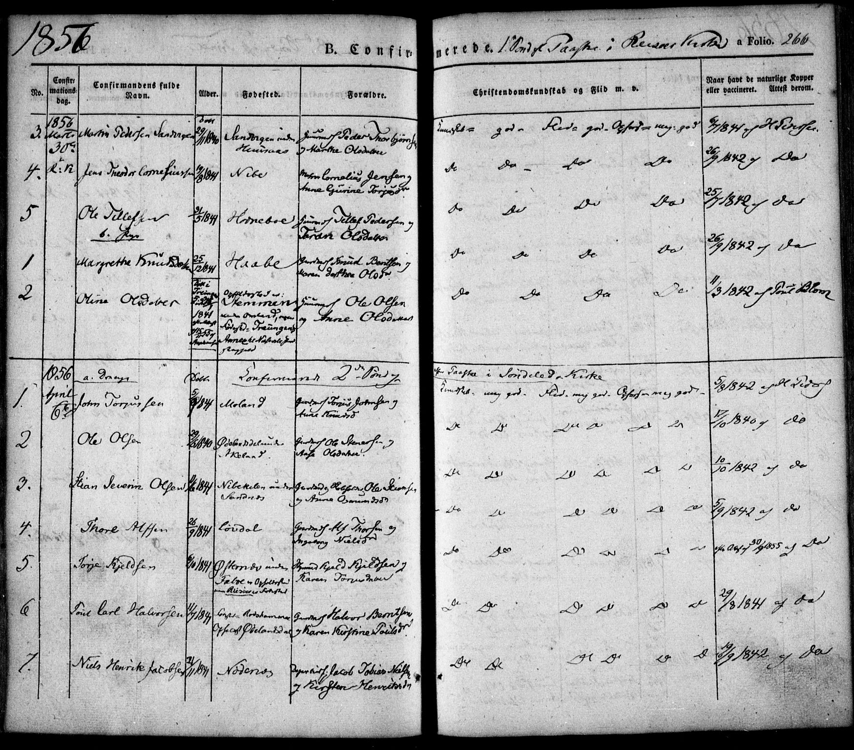 Søndeled sokneprestkontor, AV/SAK-1111-0038/F/Fa/L0002: Parish register (official) no. A 2, 1839-1860, p. 266