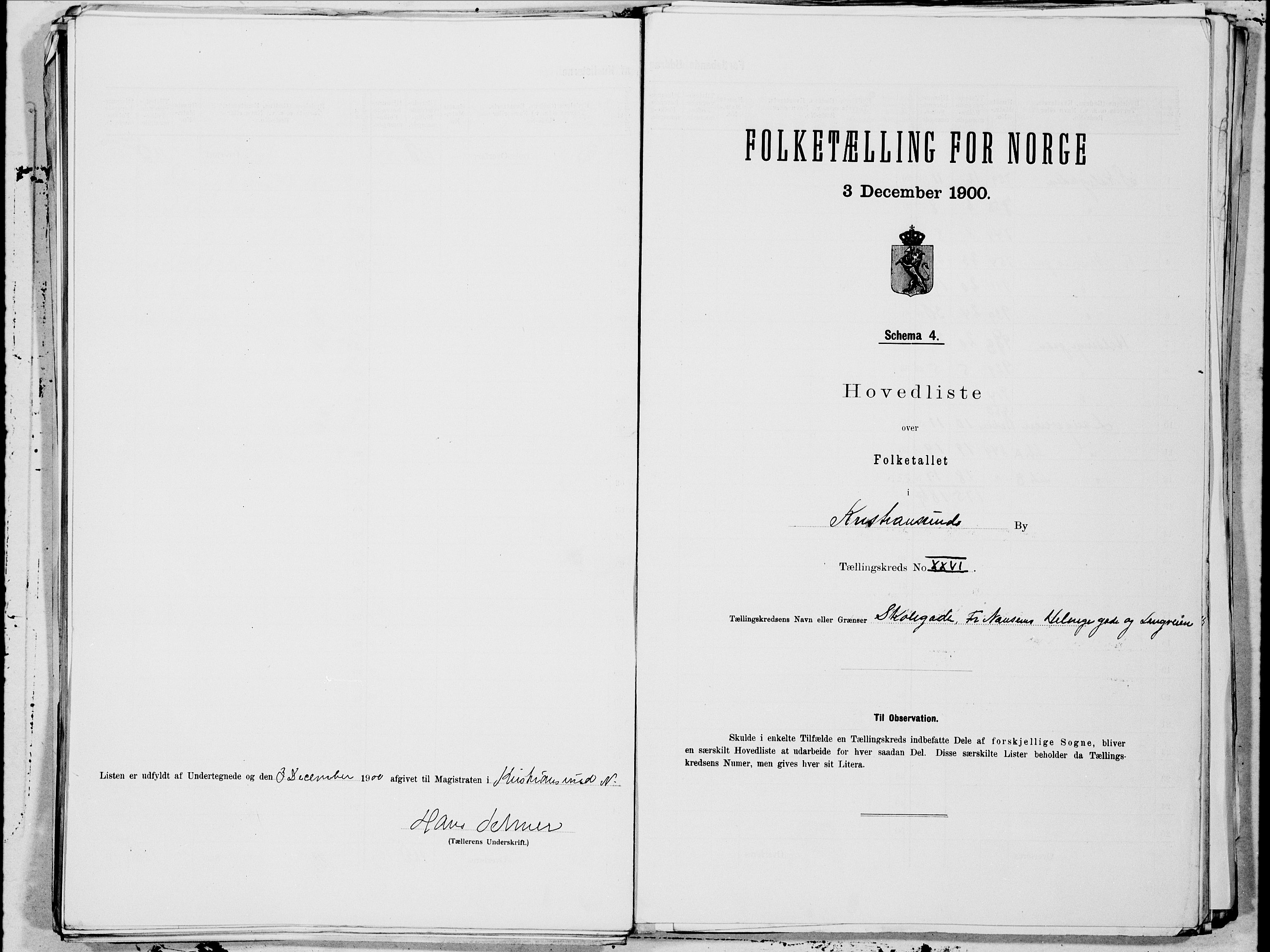 SAT, 1900 census for Kristiansund, 1900, p. 52