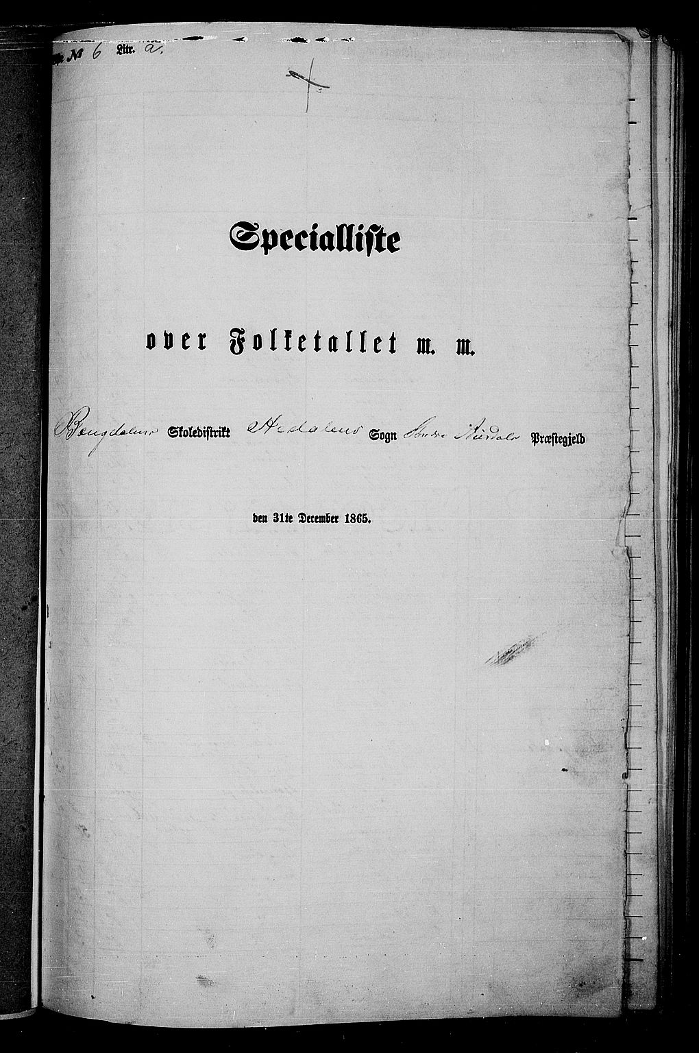 RA, 1865 census for Sør-Aurdal, 1865, p. 121