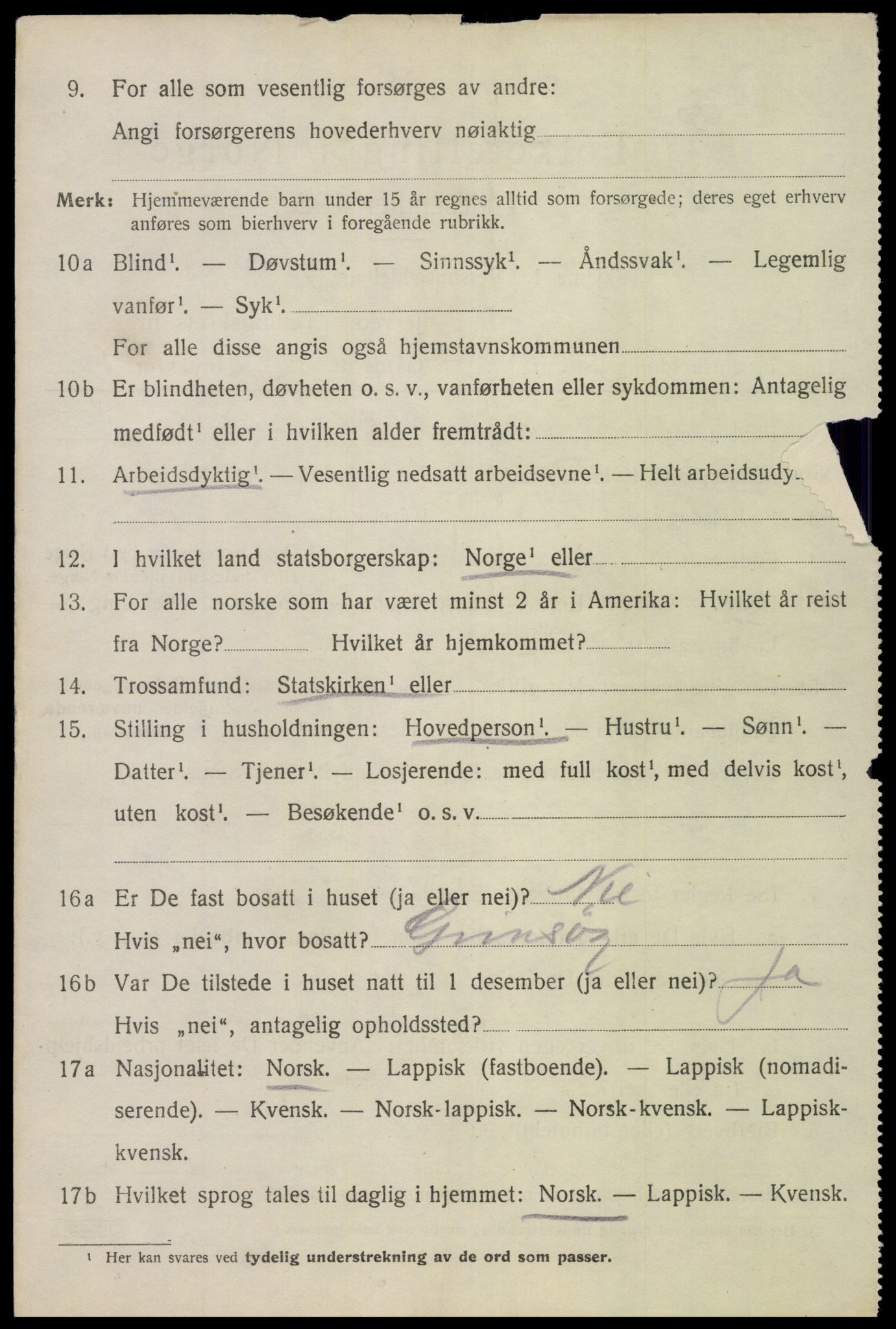 SAT, 1920 census for Øksnes, 1920, p. 1633