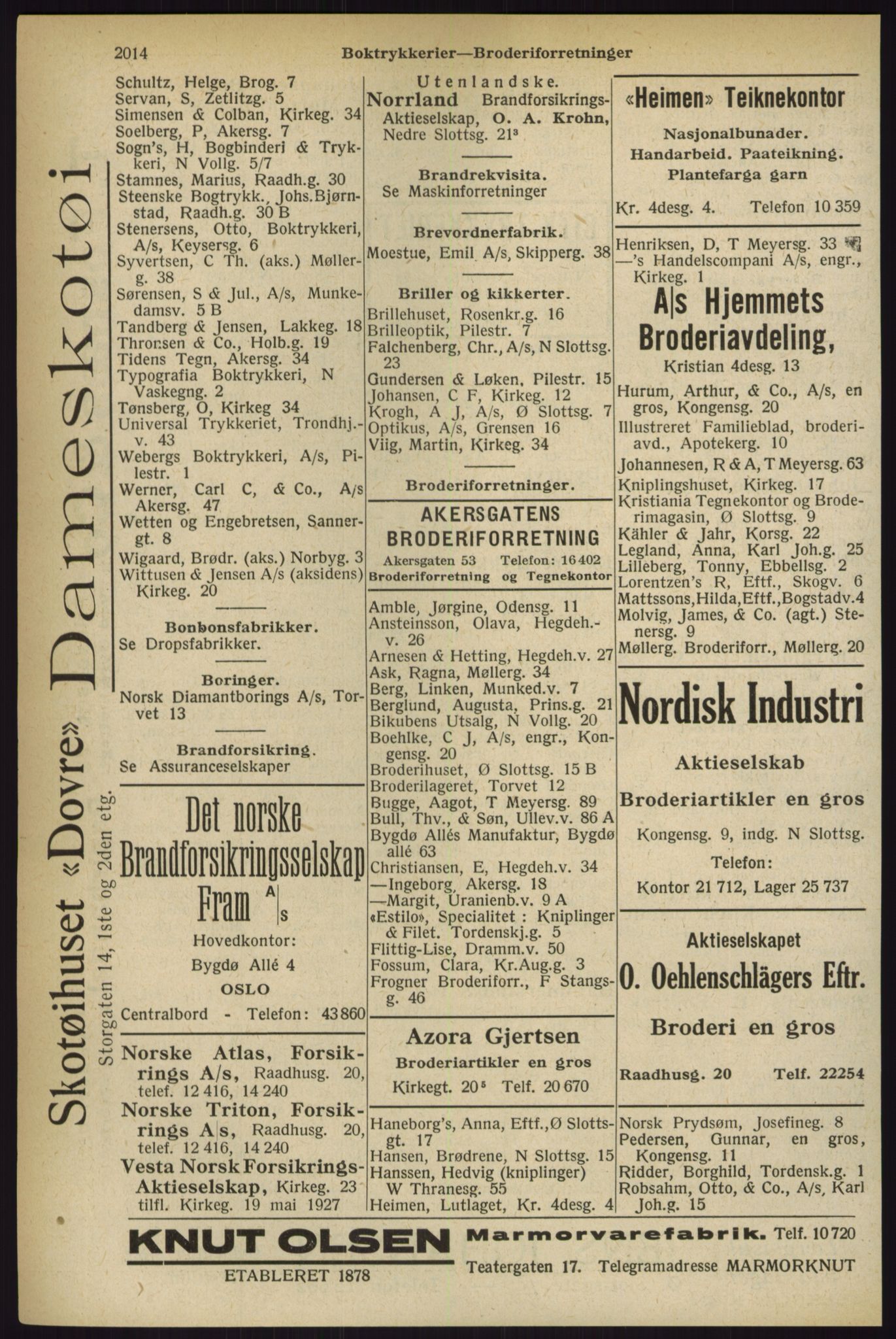 Kristiania/Oslo adressebok, PUBL/-, 1927, p. 2014