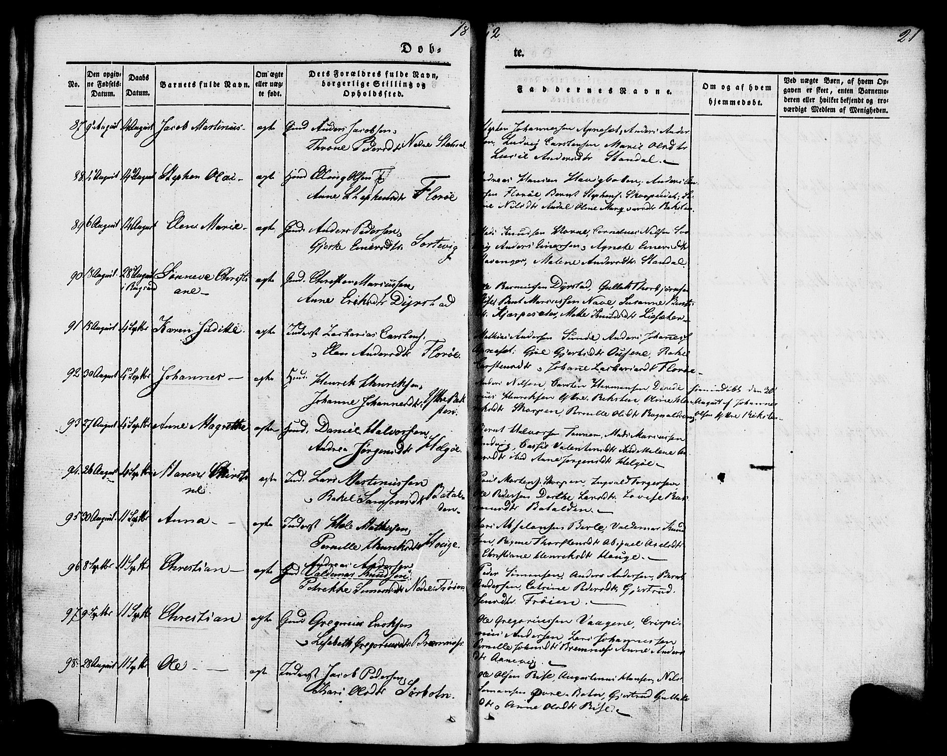 Kinn sokneprestembete, SAB/A-80801/H/Haa/Haaa/L0005: Parish register (official) no. A 5, 1841-1857, p. 21