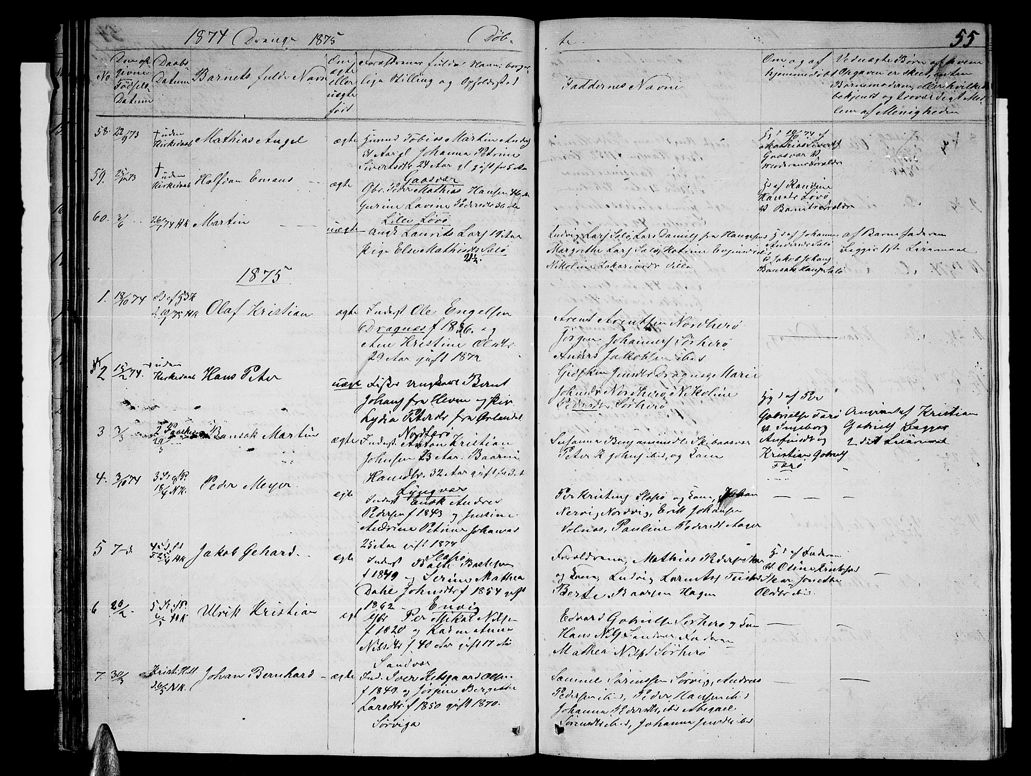 Ministerialprotokoller, klokkerbøker og fødselsregistre - Nordland, AV/SAT-A-1459/834/L0512: Parish register (copy) no. 834C03, 1862-1877, p. 55