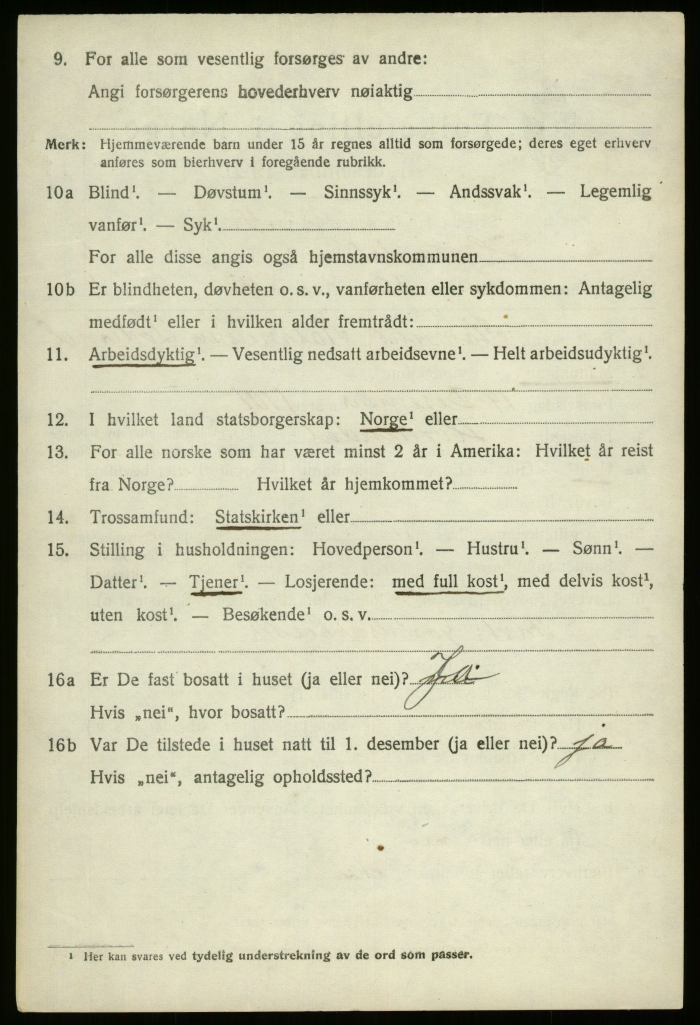 SAB, 1920 census for Hornindal, 1920, p. 3411