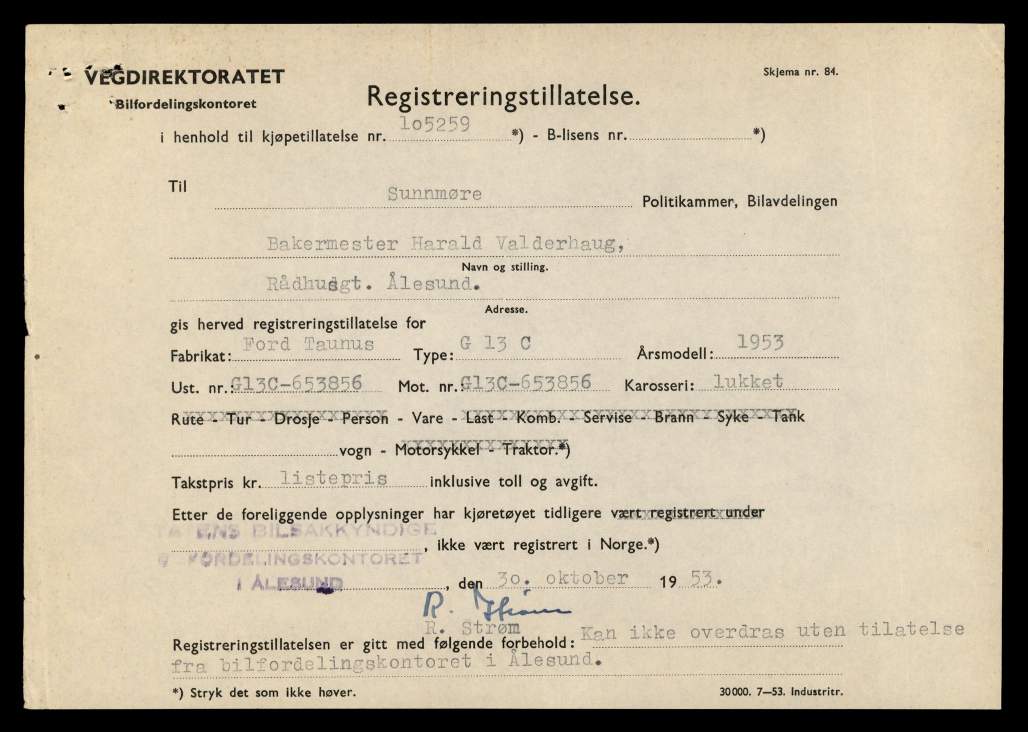 Møre og Romsdal vegkontor - Ålesund trafikkstasjon, AV/SAT-A-4099/F/Fe/L0034: Registreringskort for kjøretøy T 12500 - T 12652, 1927-1998, p. 2376