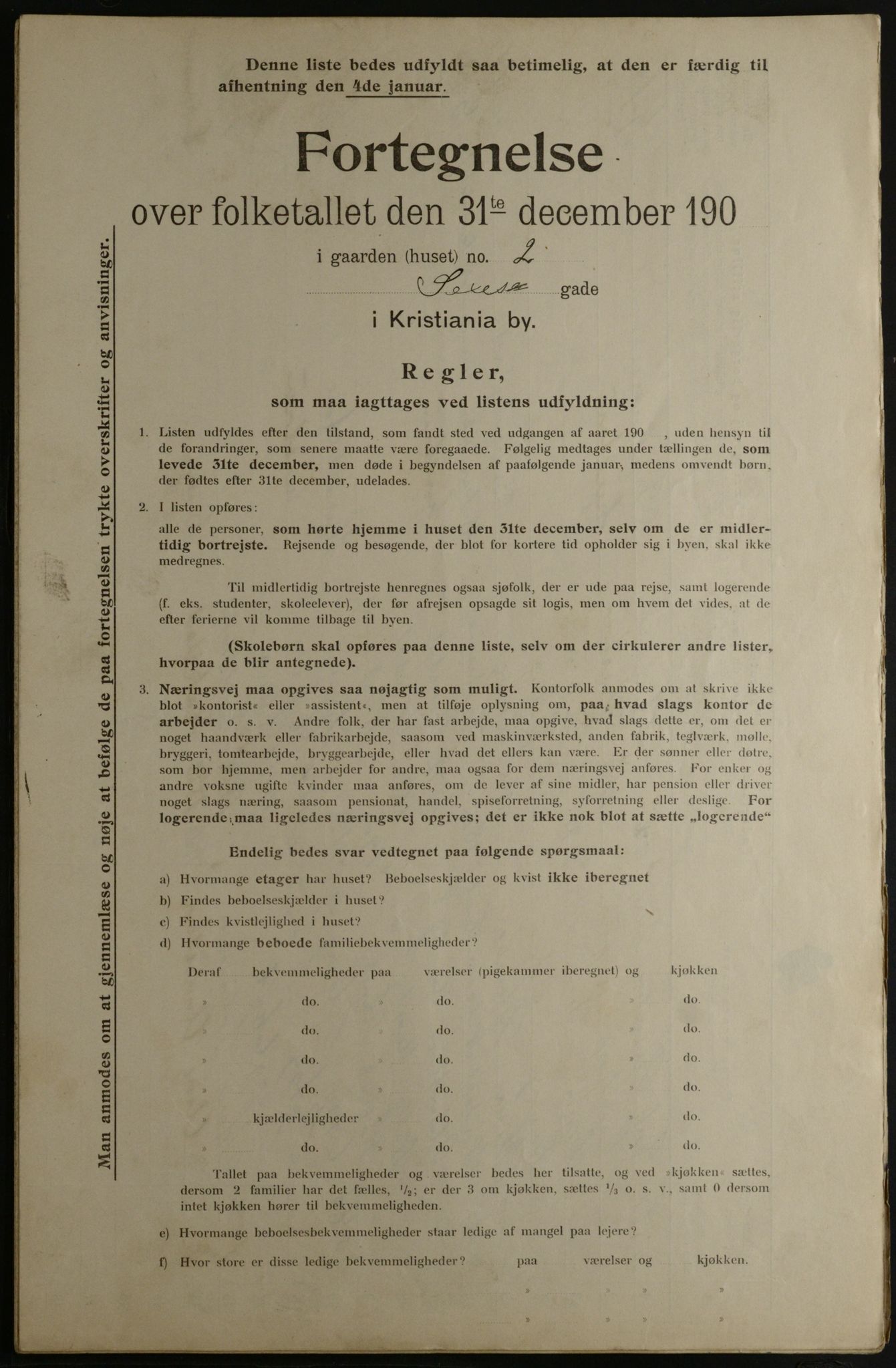 OBA, Municipal Census 1901 for Kristiania, 1901, p. 14581