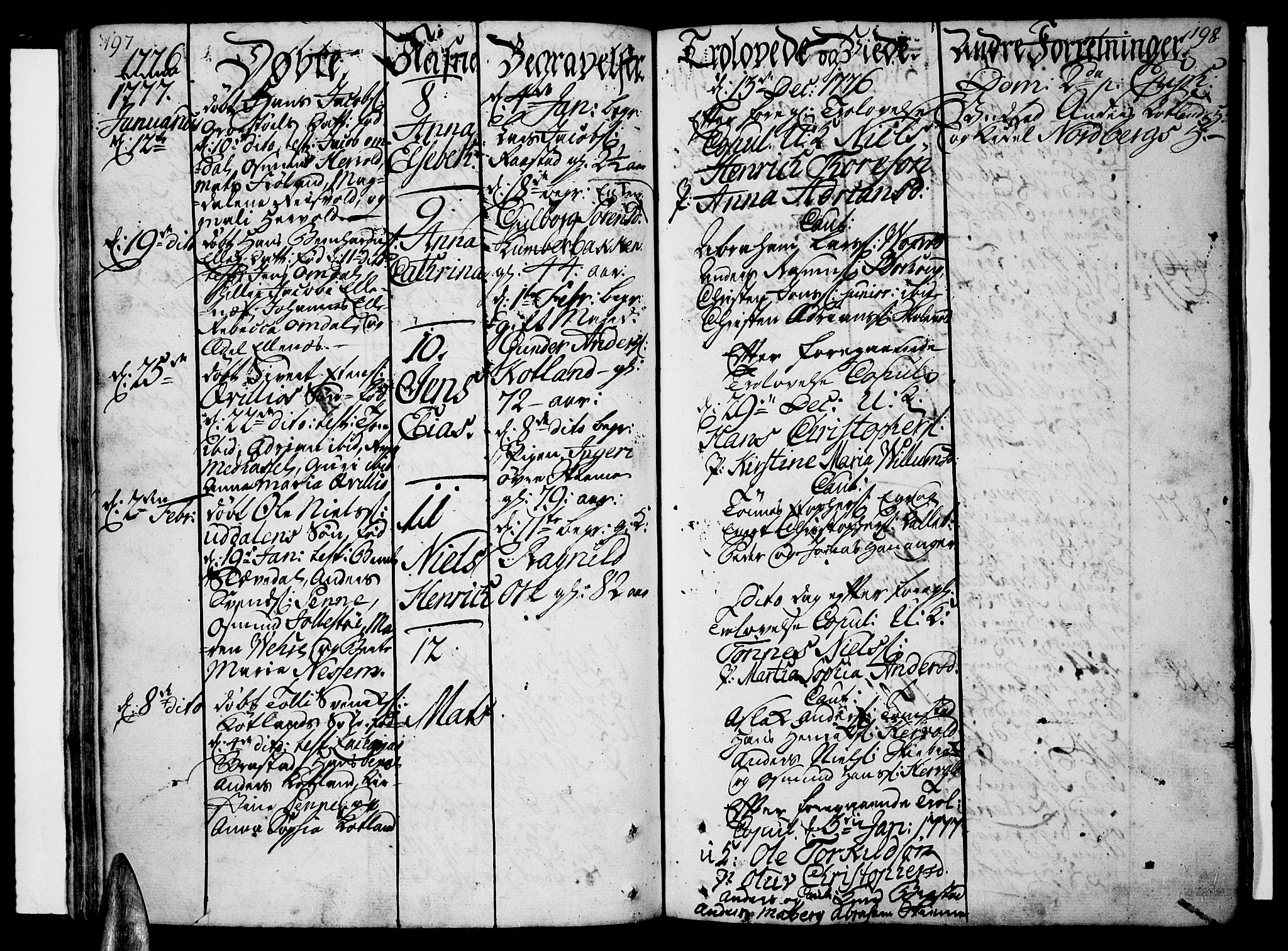 Lista sokneprestkontor, SAK/1111-0027/F/Fa/L0004: Parish register (official) no. A 4, 1768-1794, p. 197-198