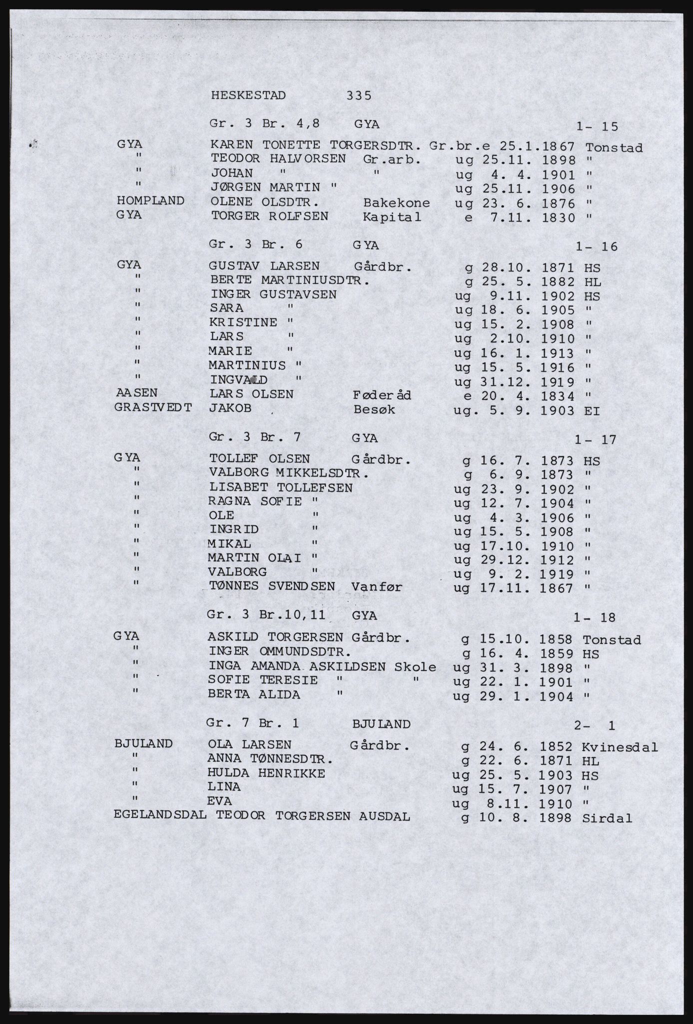 SAST, Copy of 1920 census for Dalane, 1920, p. 799