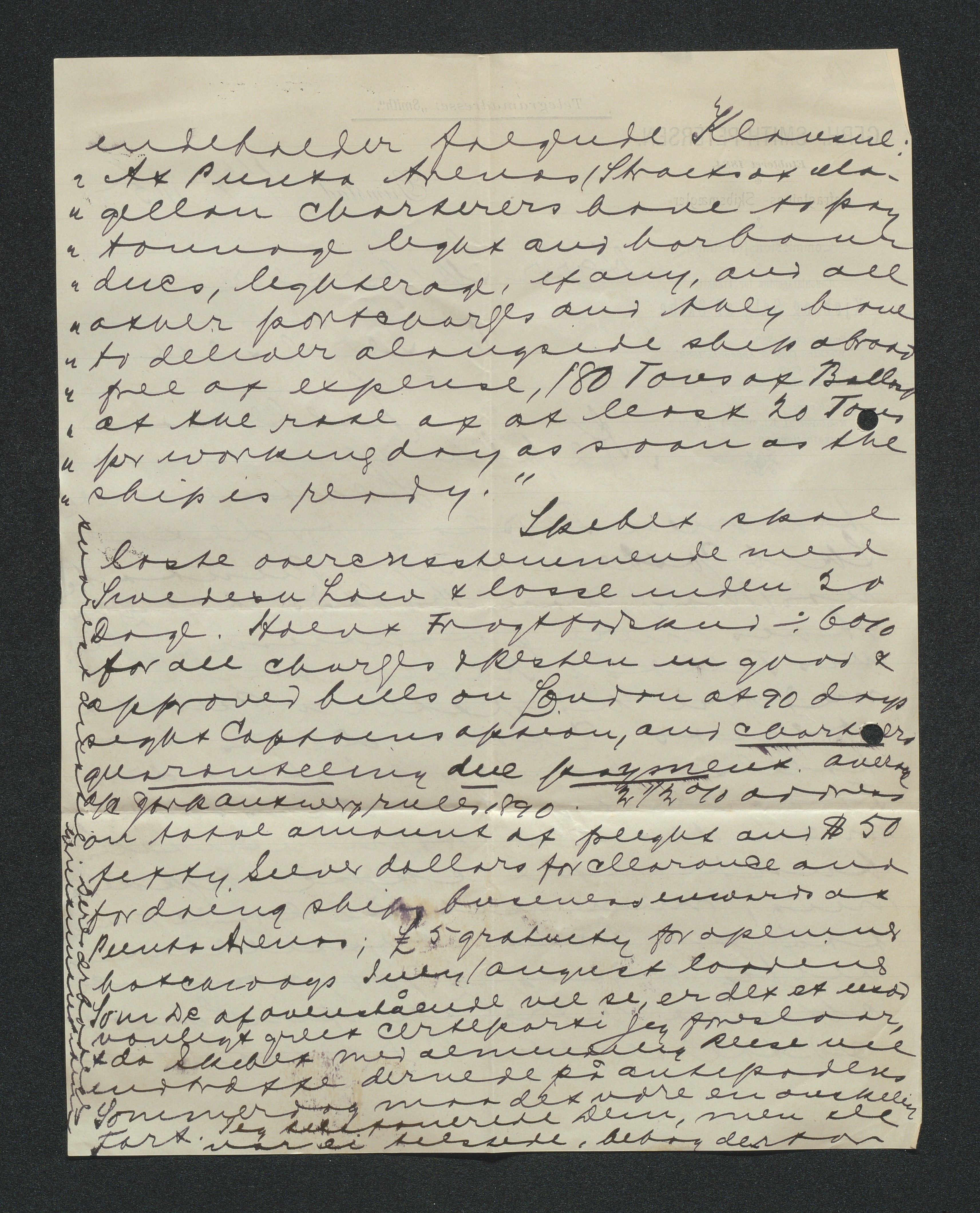 O. Terjesens rederi, AAKS/PA-2525/E/E01/L0013: Korrespondanse, 1904-1905
