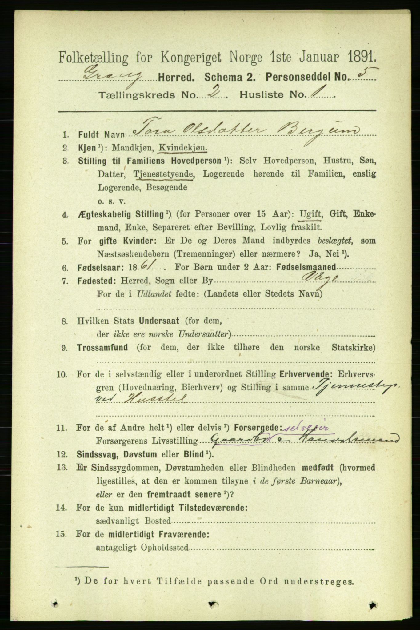 RA, 1891 census for 1742 Grong, 1891, p. 726