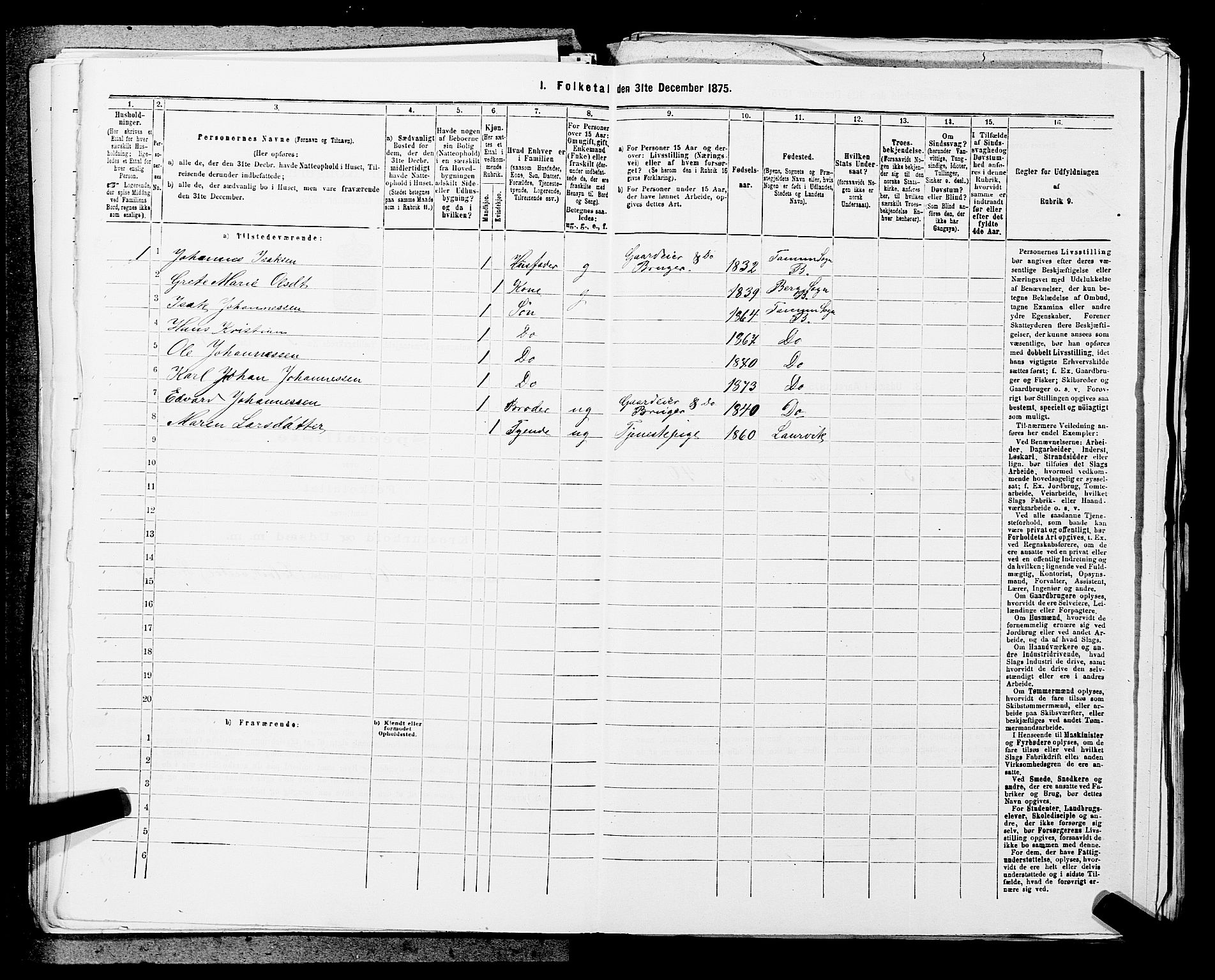 SAKO, 1875 census for 0726P Brunlanes, 1875, p. 678