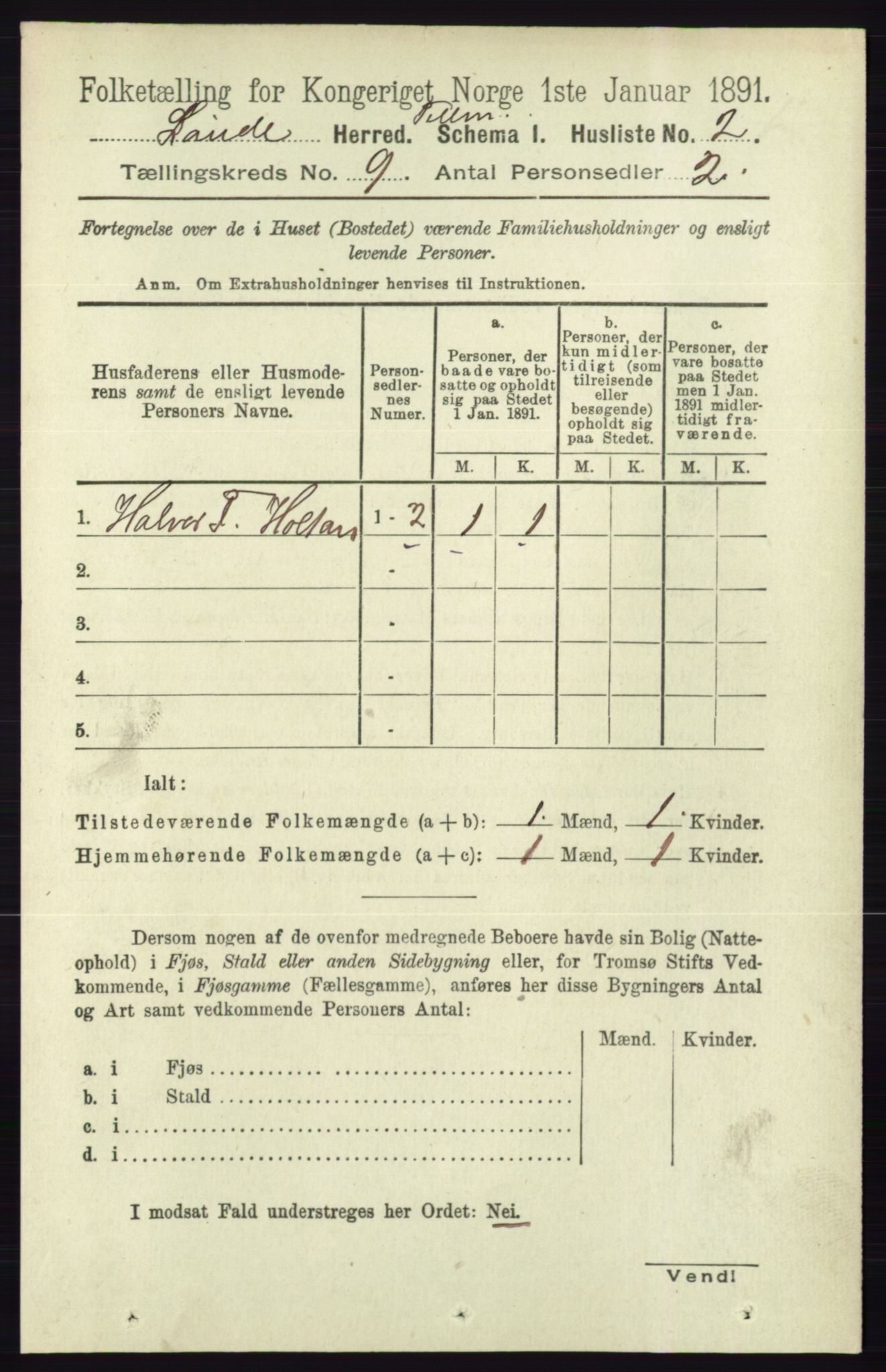 RA, 1891 census for 0822 Sauherad, 1891, p. 2659