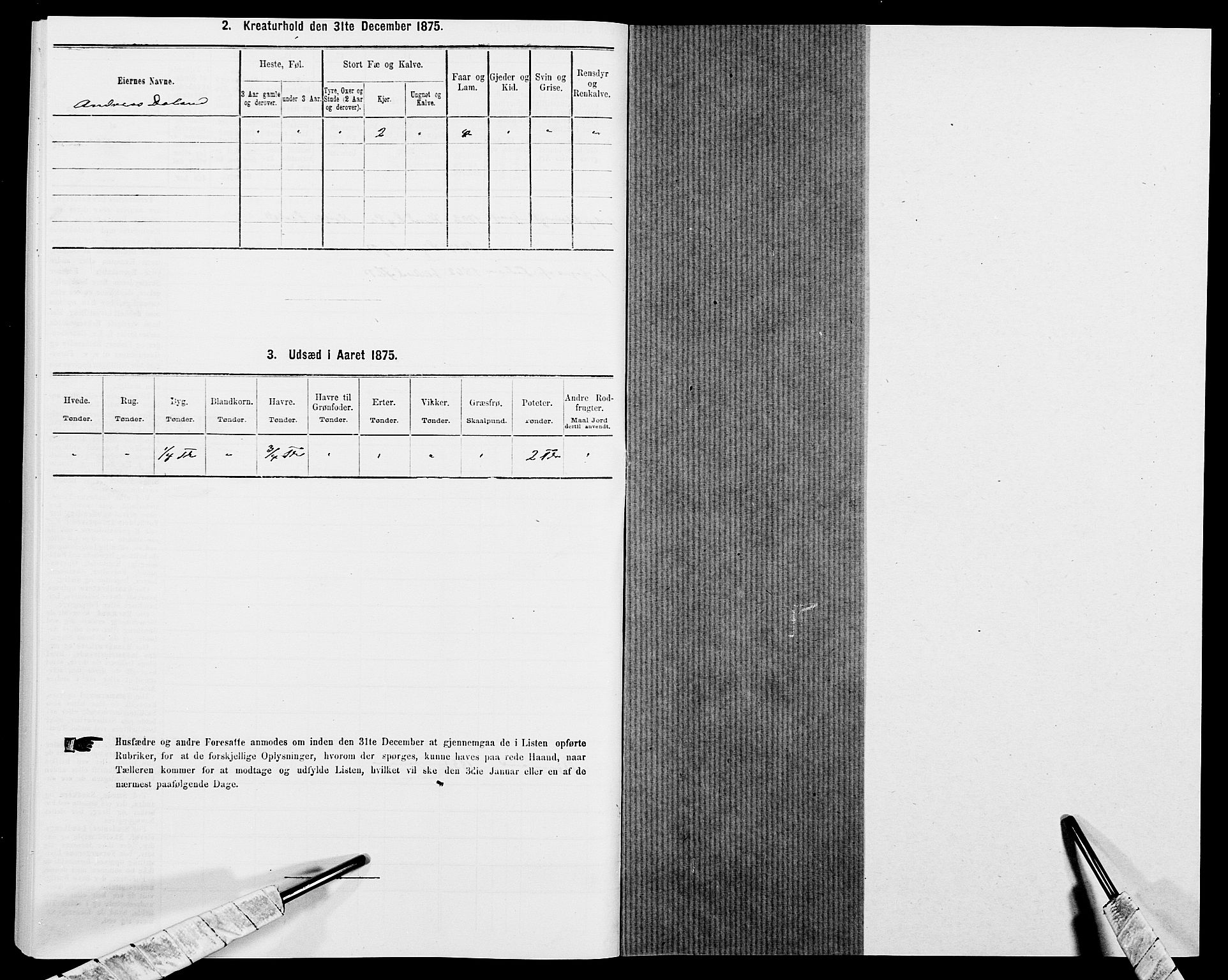 SAK, 1875 census for 1042L Flekkefjord/Nes og Hidra, 1875, p. 262