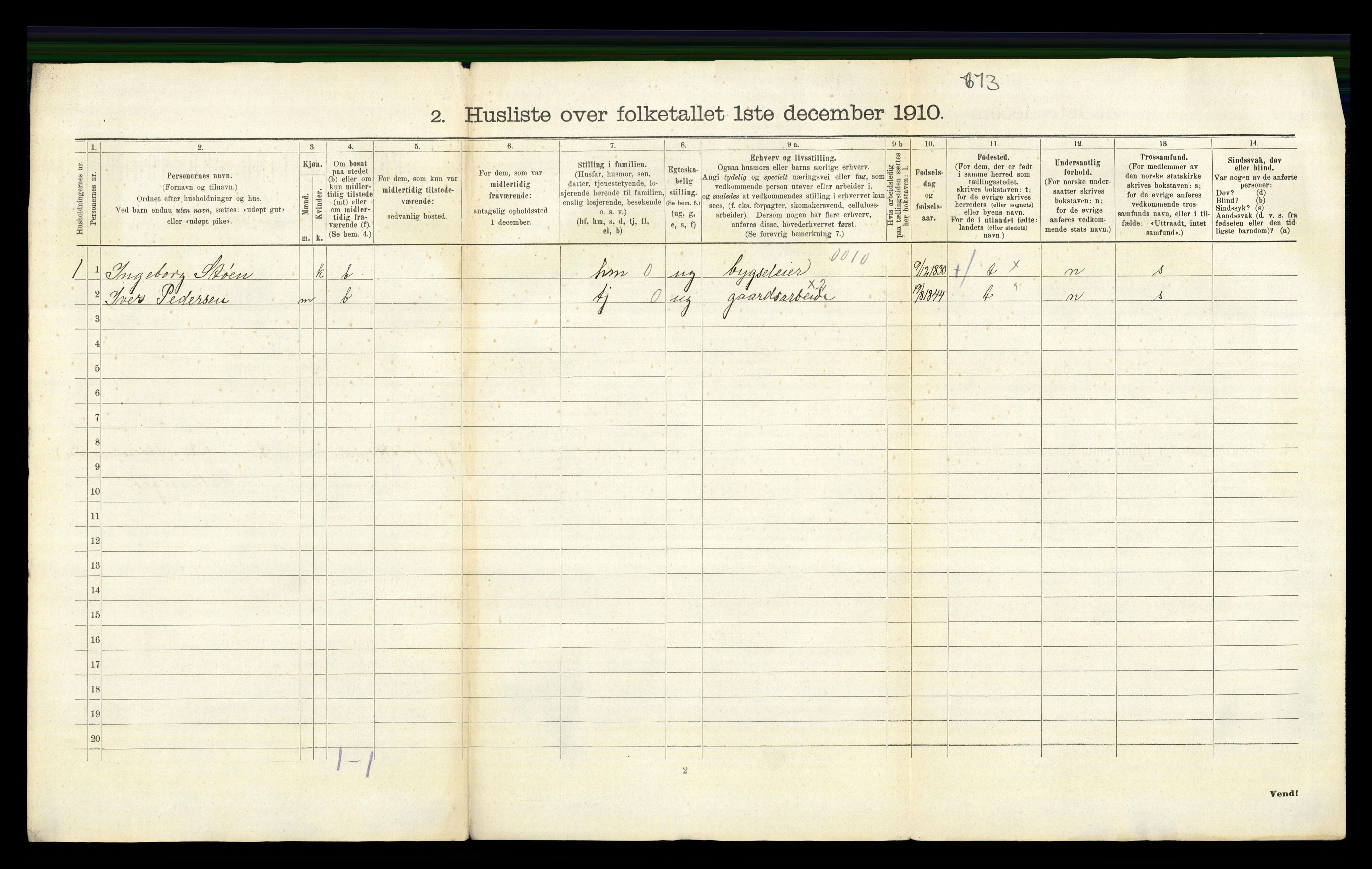 RA, 1910 census for Kvikne, 1910, p. 34