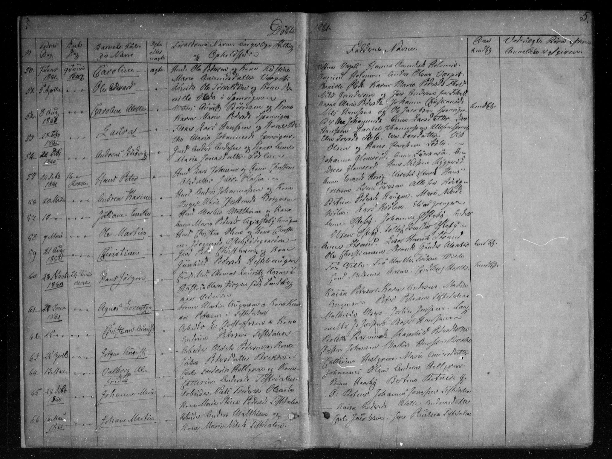 Berg prestekontor Kirkebøker, AV/SAO-A-10902/F/Fa/L0005: Parish register (official) no. I 5, 1861-1877, p. 5