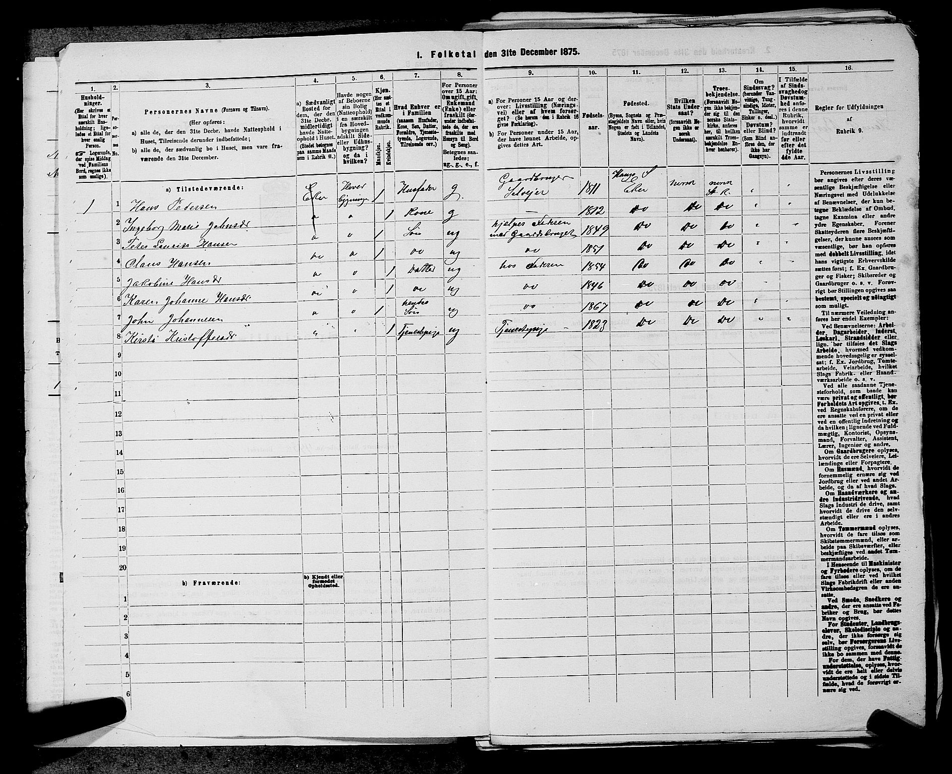SAKO, 1875 census for 0624P Eiker, 1875, p. 1278